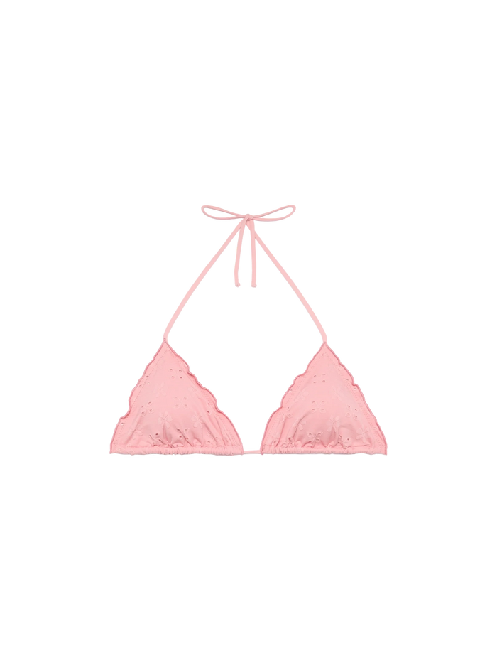 Sagittarius Classic Pink Sangallo Lace Triangle Top