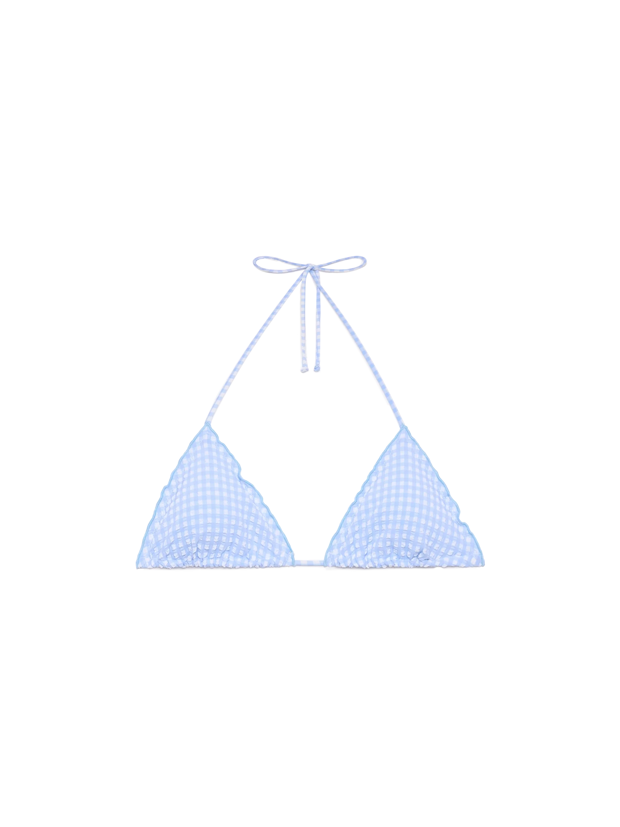 Sagittarius Seersucker Classic Triangle Top With Gingham Print Sky