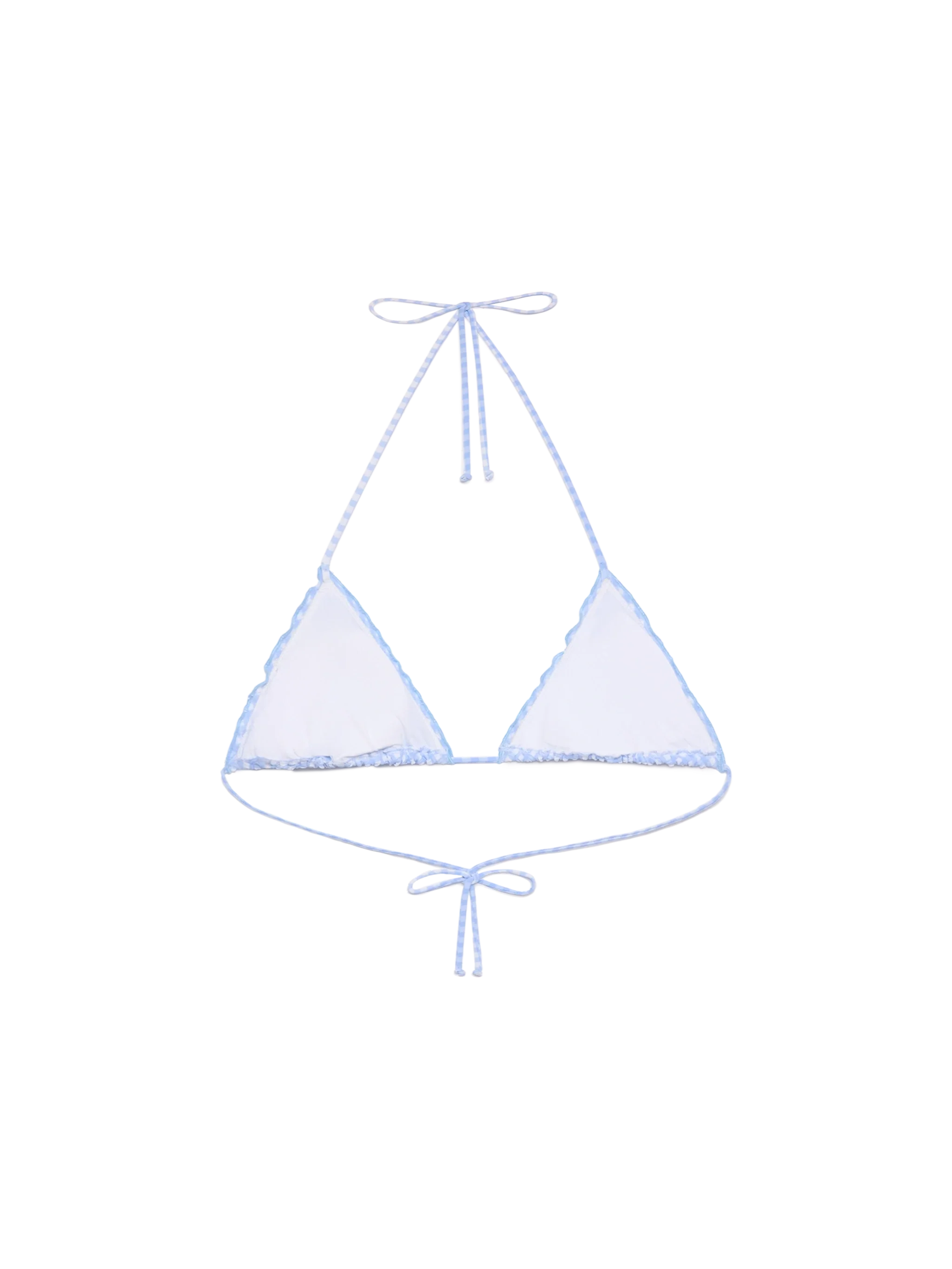 Sagittarius Seersucker Classic Triangle Top With Gingham Print Sky