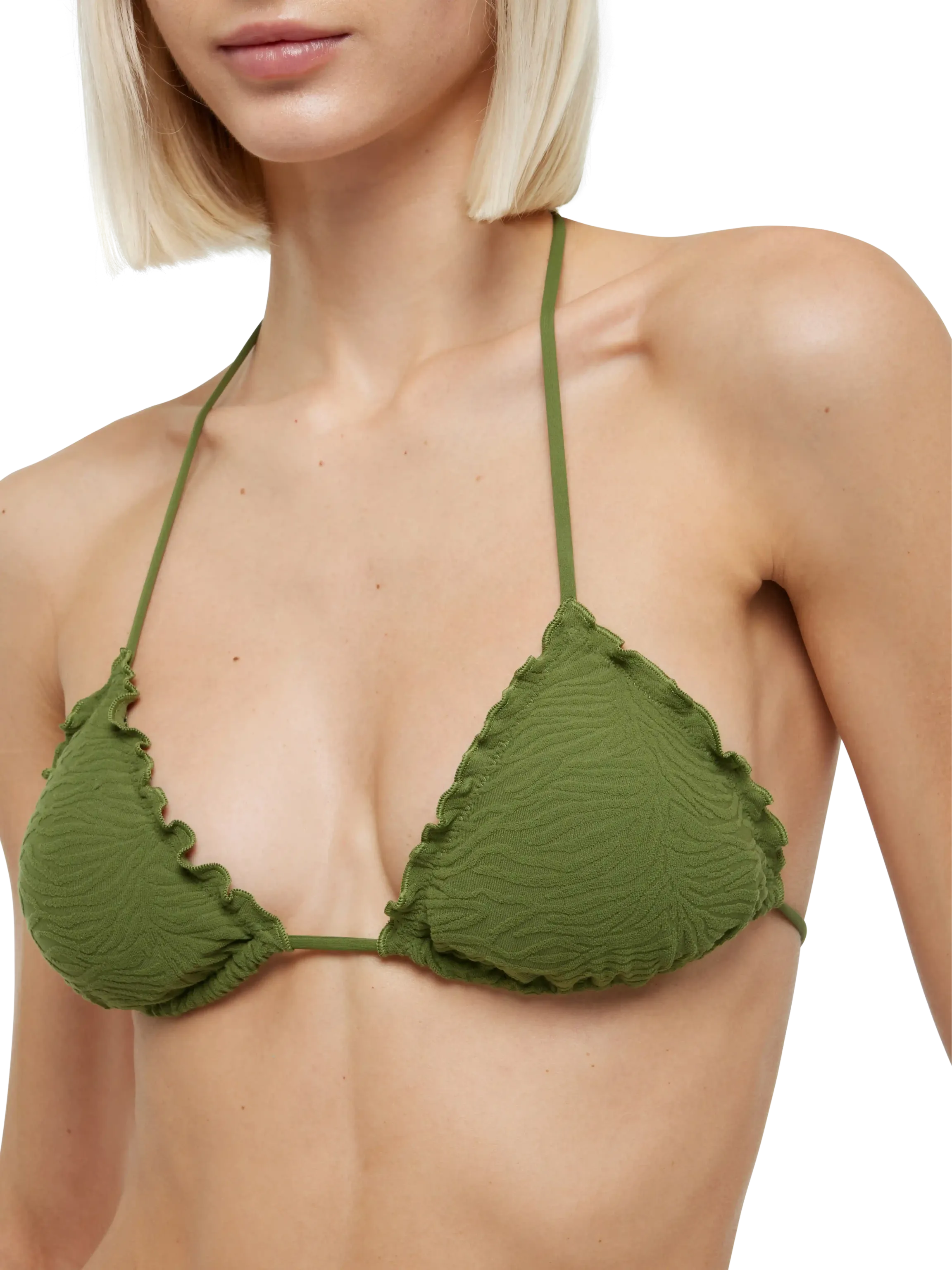 Sagittarius Zebra Embossed Classic Triangle Top Green