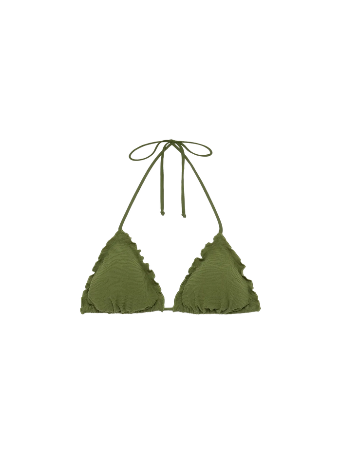 Sagittarius Zebra Embossed Classic Triangle Top Green