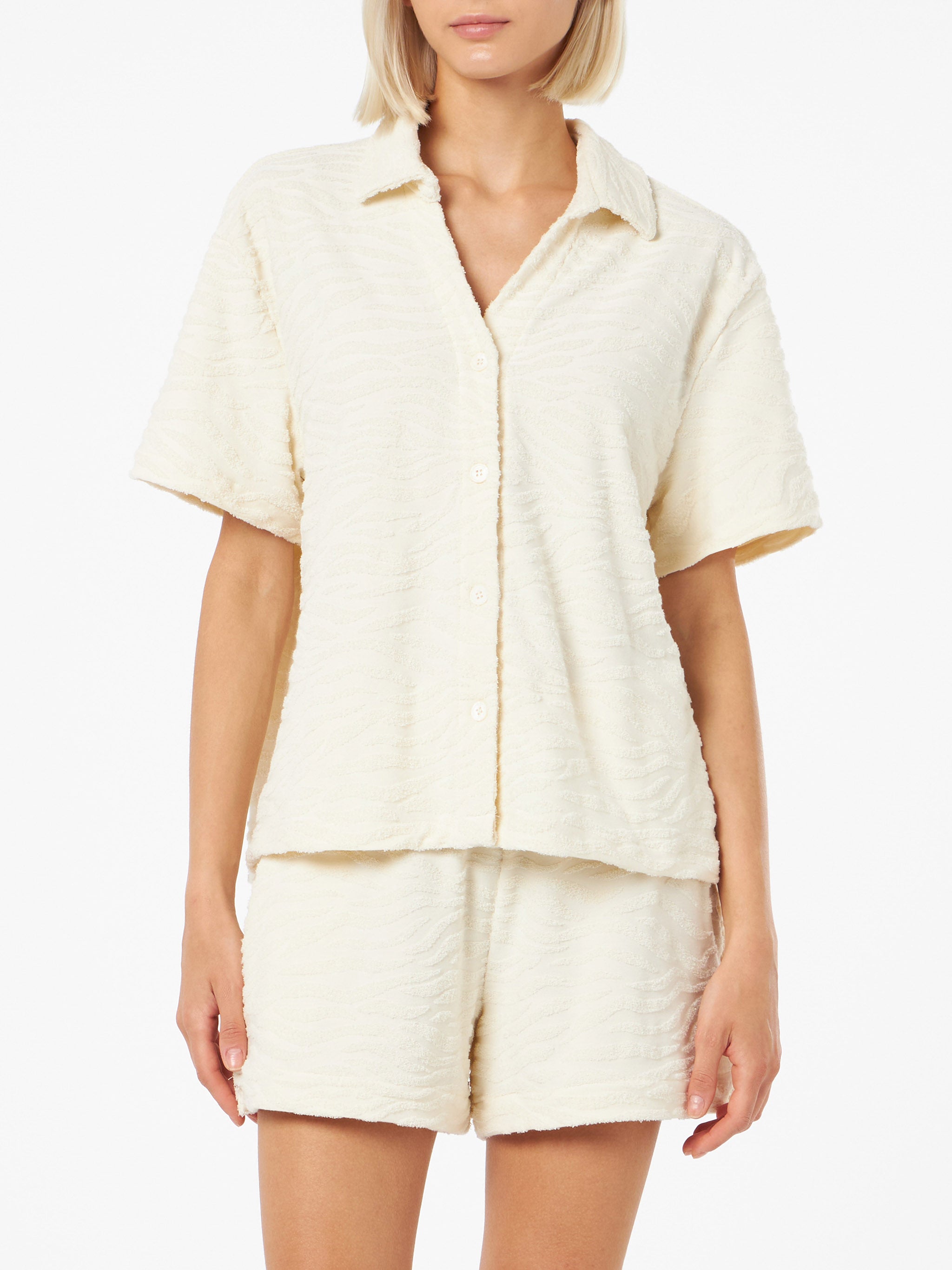 Sheila Zebra Terry Shirt White