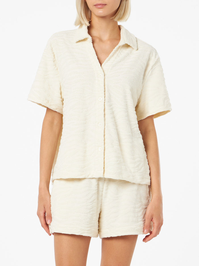 Sheila Zebra Terry Shirt White