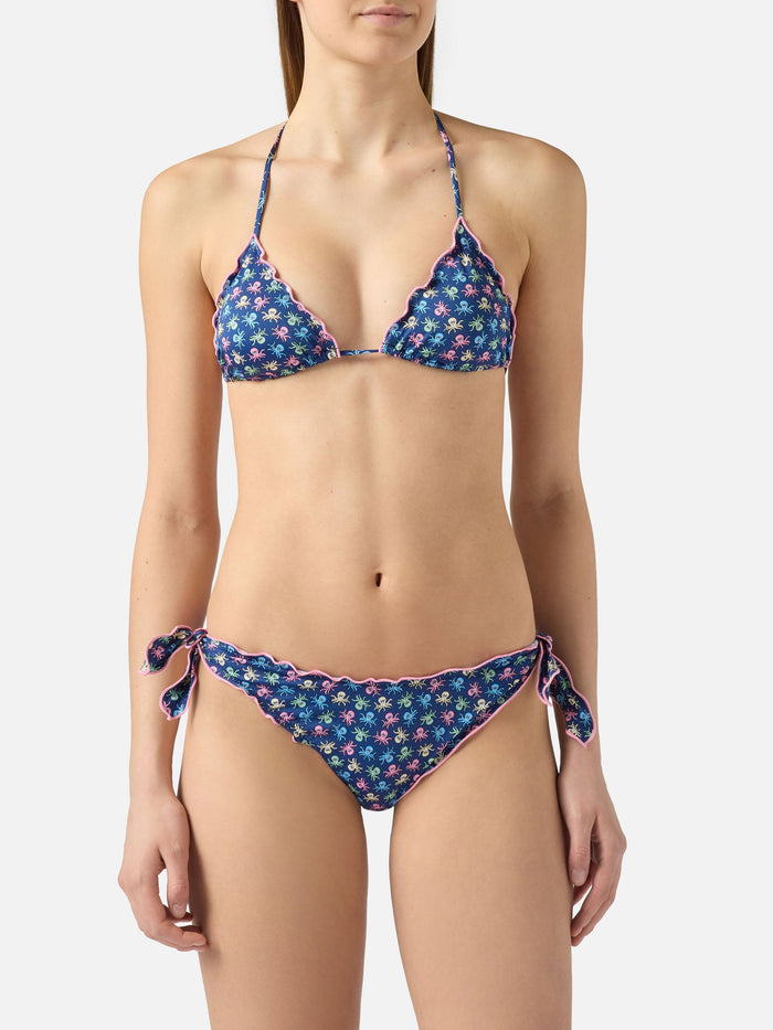 Bikini Sarius Triangle Blue With All-Over Octopus Print