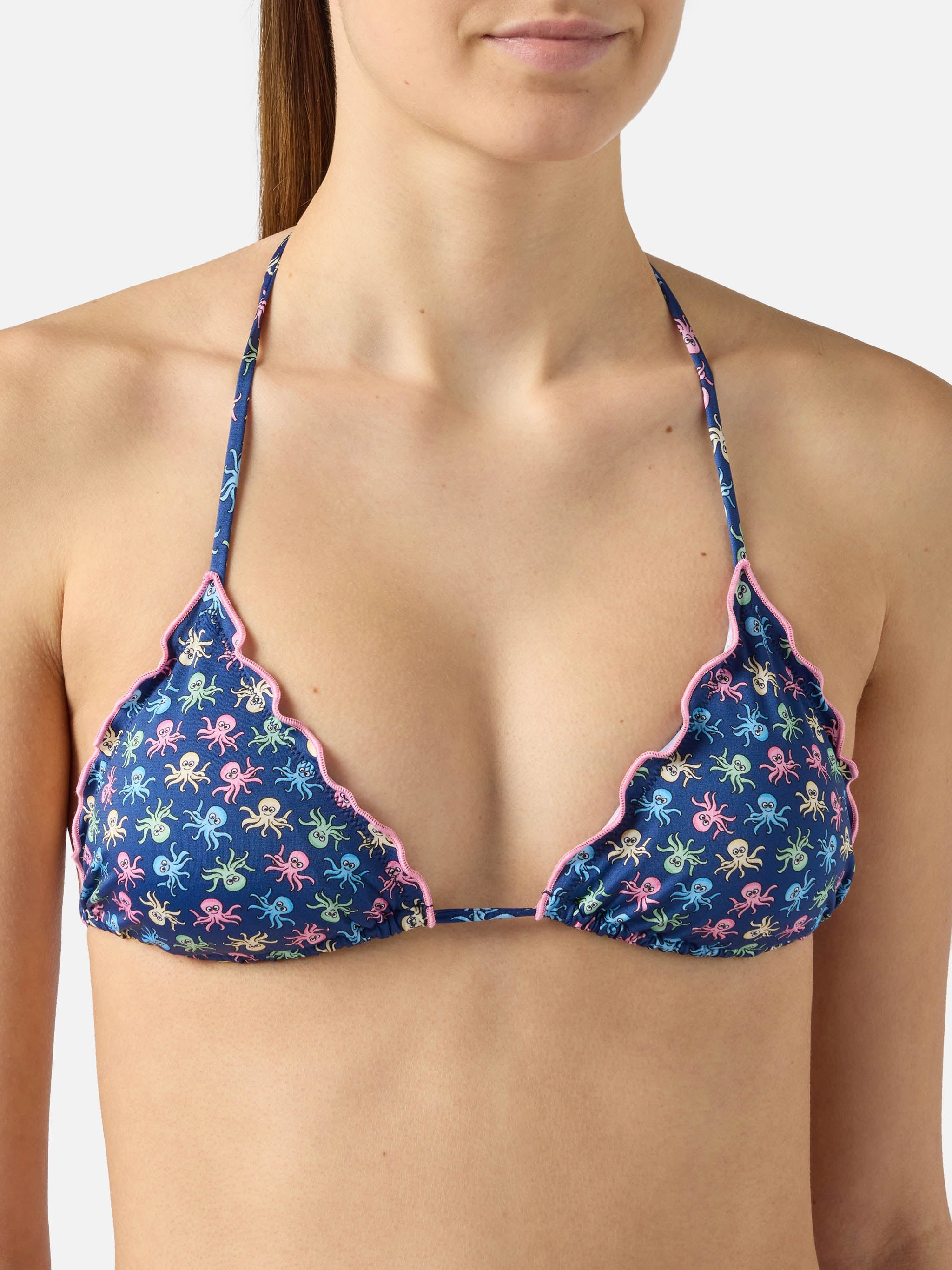 Bikini Sarius Triangle Blue With All-Over Octopus Print