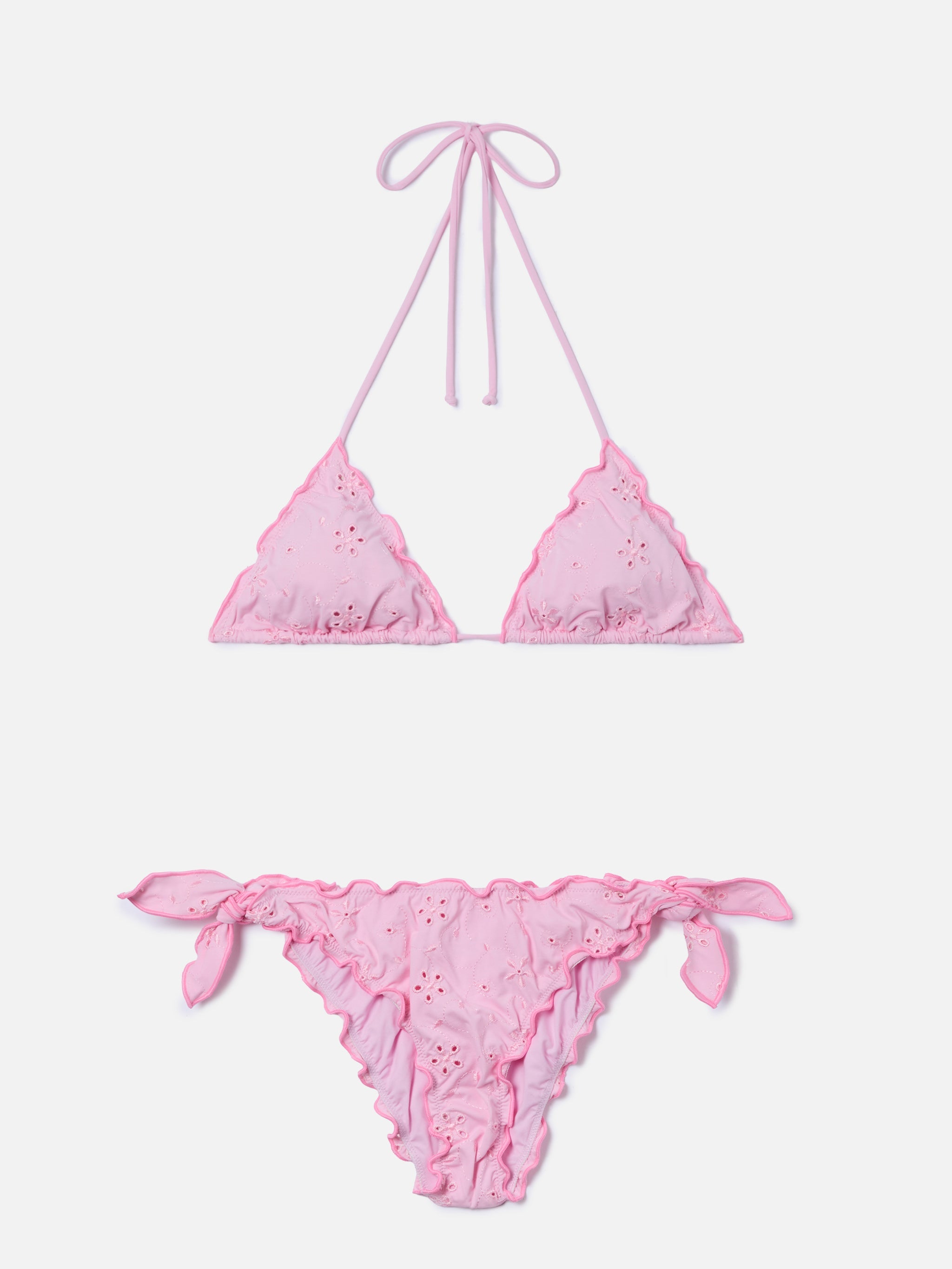 Bikini Sarius Triangle Solid Pink Sangallo Fabric