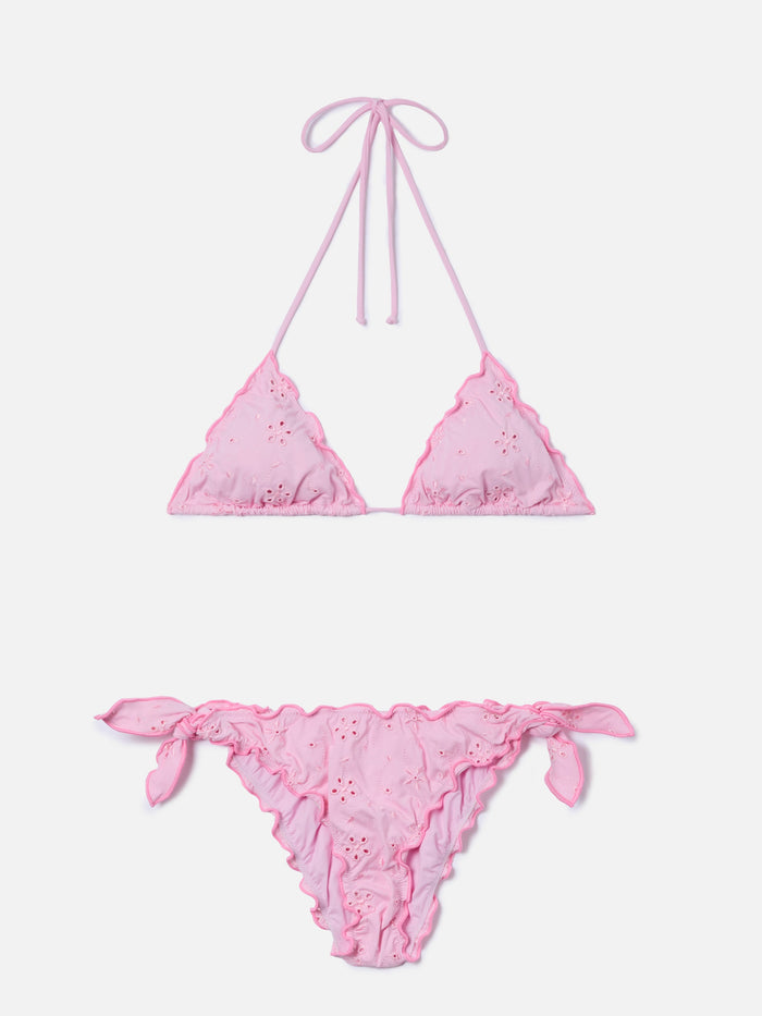 Bikini Sarius Triangle Solid Pink Sangallo Fabric
