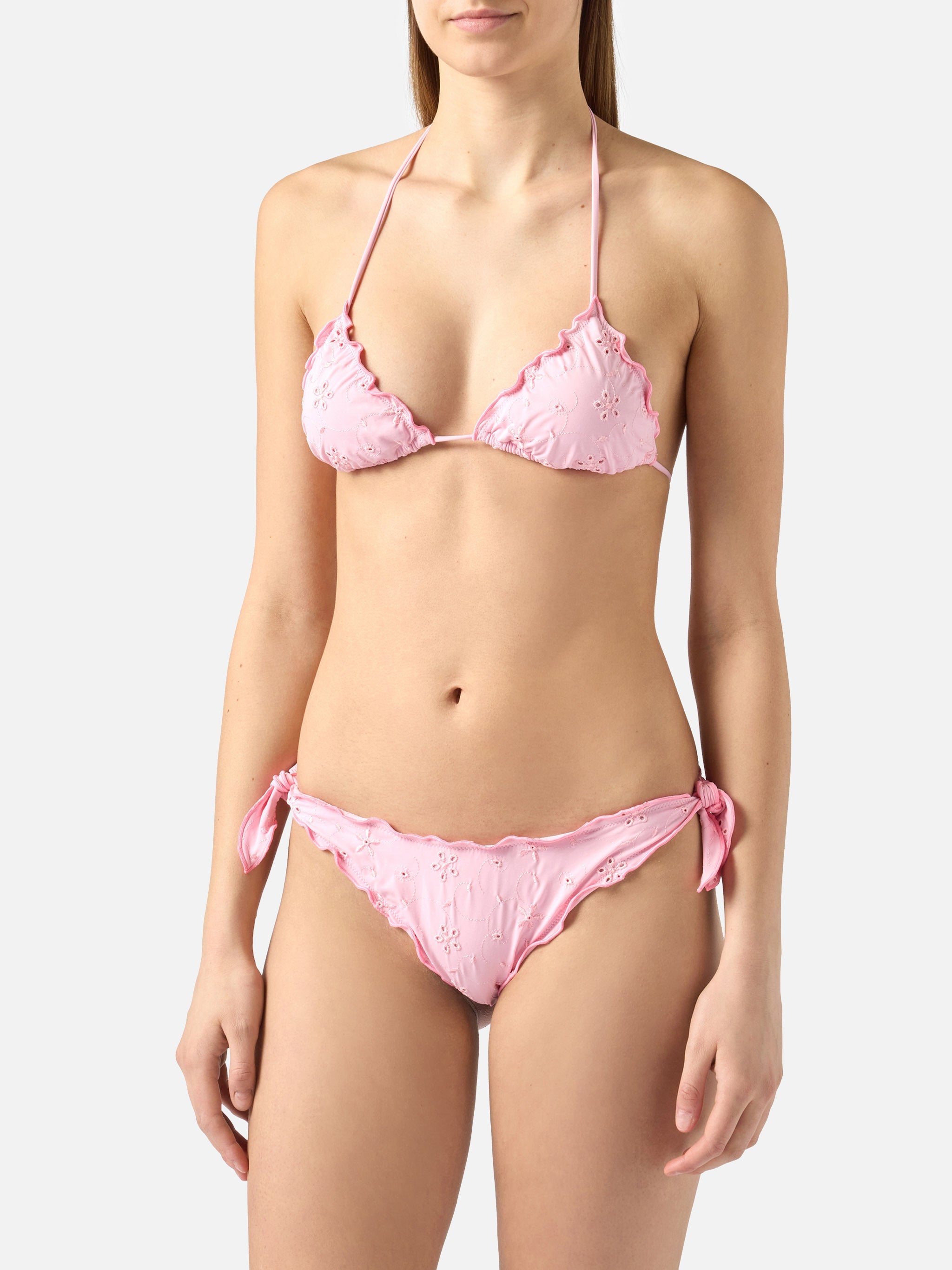 Bikini Sarius Triangle Solid Pink Sangallo Fabric