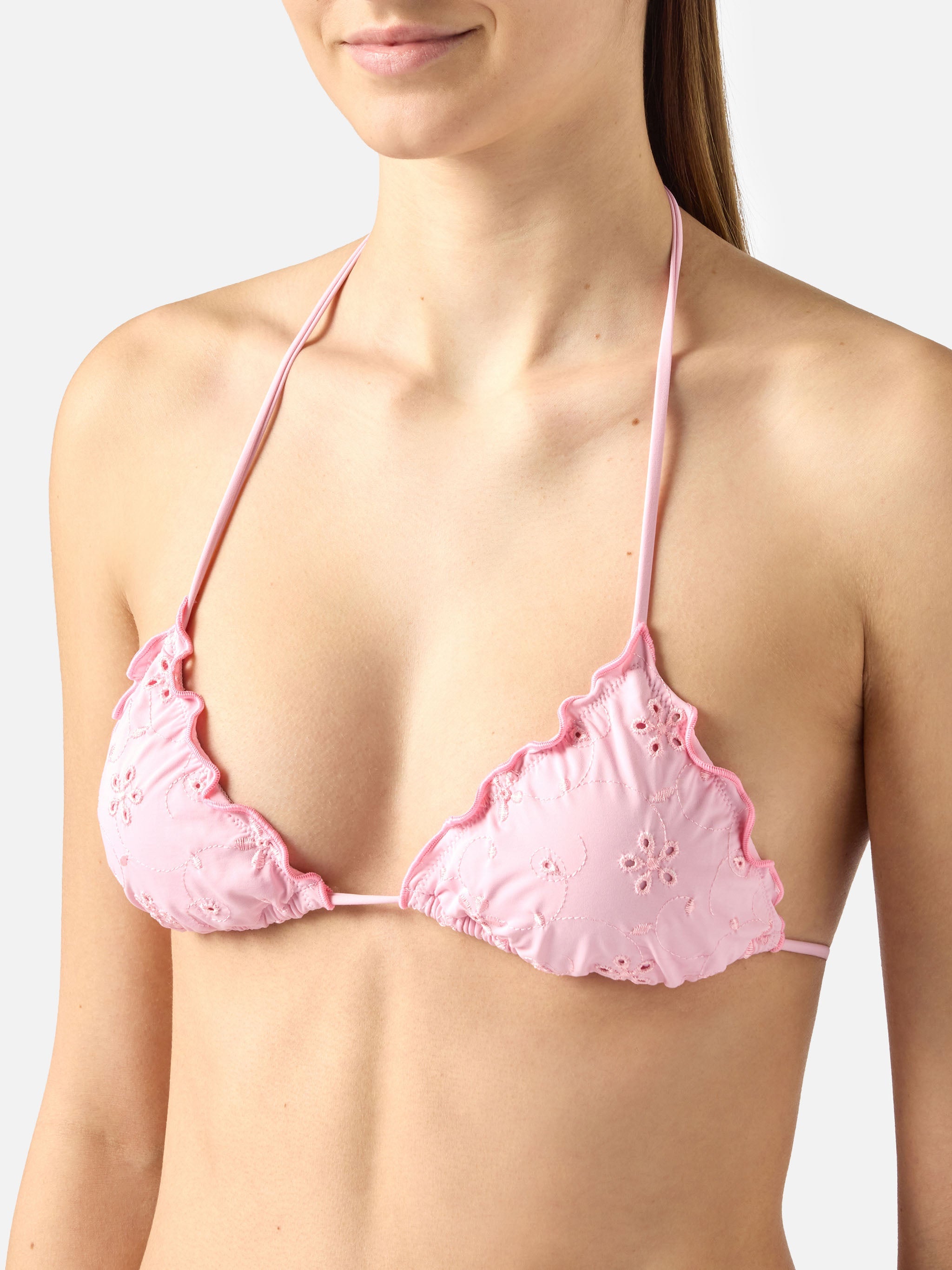 Bikini Sarius Triangle Solid Pink Sangallo Fabric