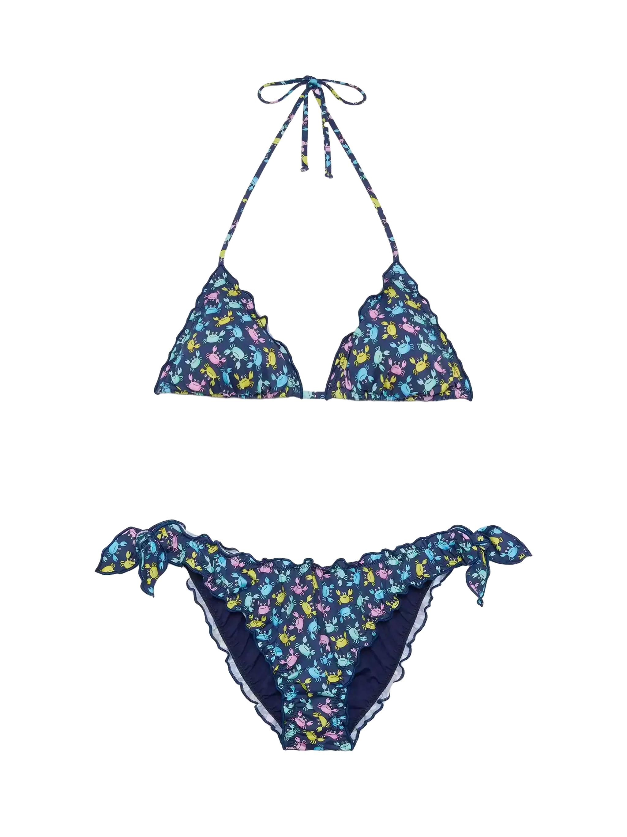 Sarius Triangle Classic Bikini With Crab Print Blue