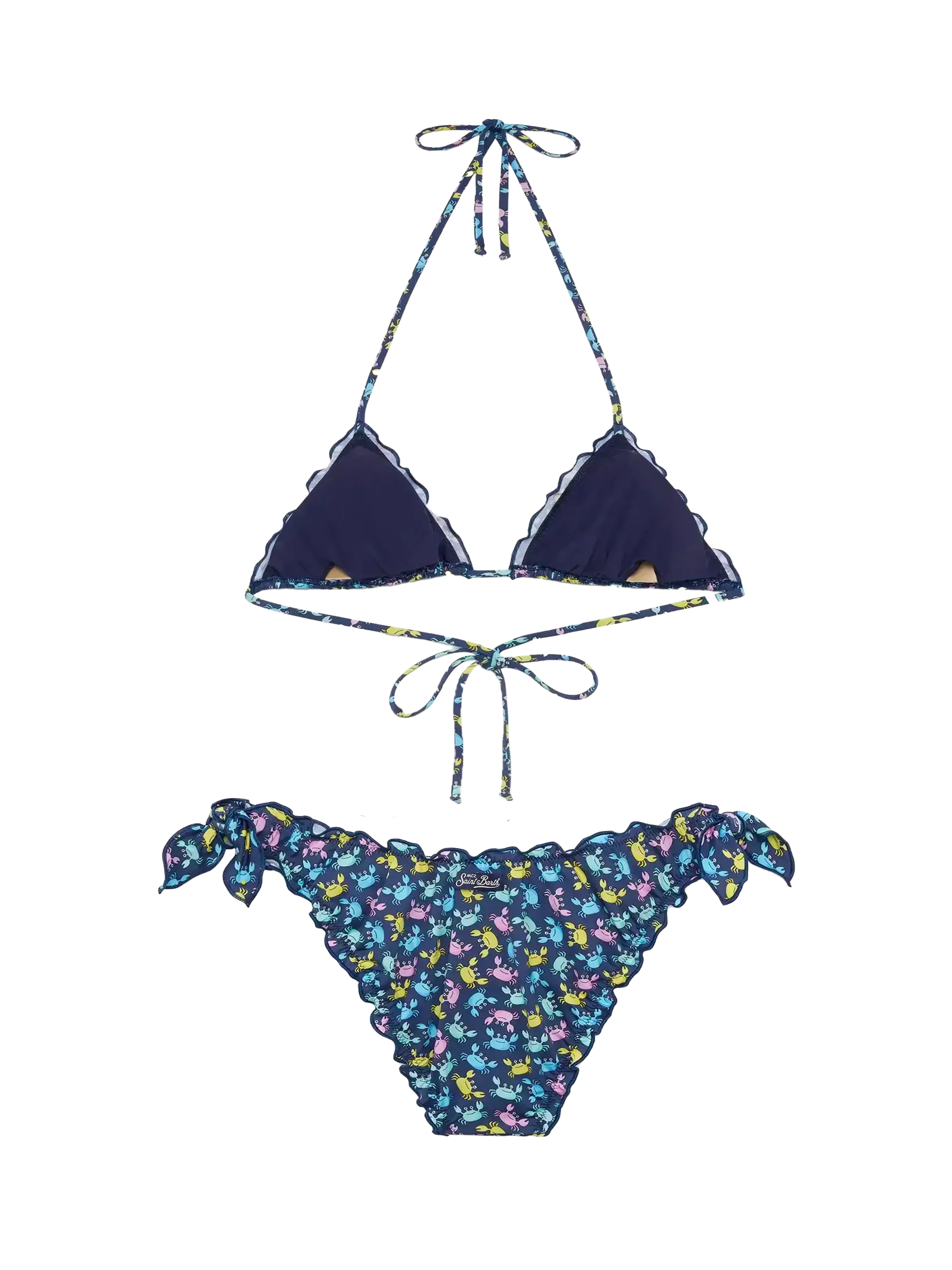 Sarius Triangle Classic Bikini With Crab Print Blue