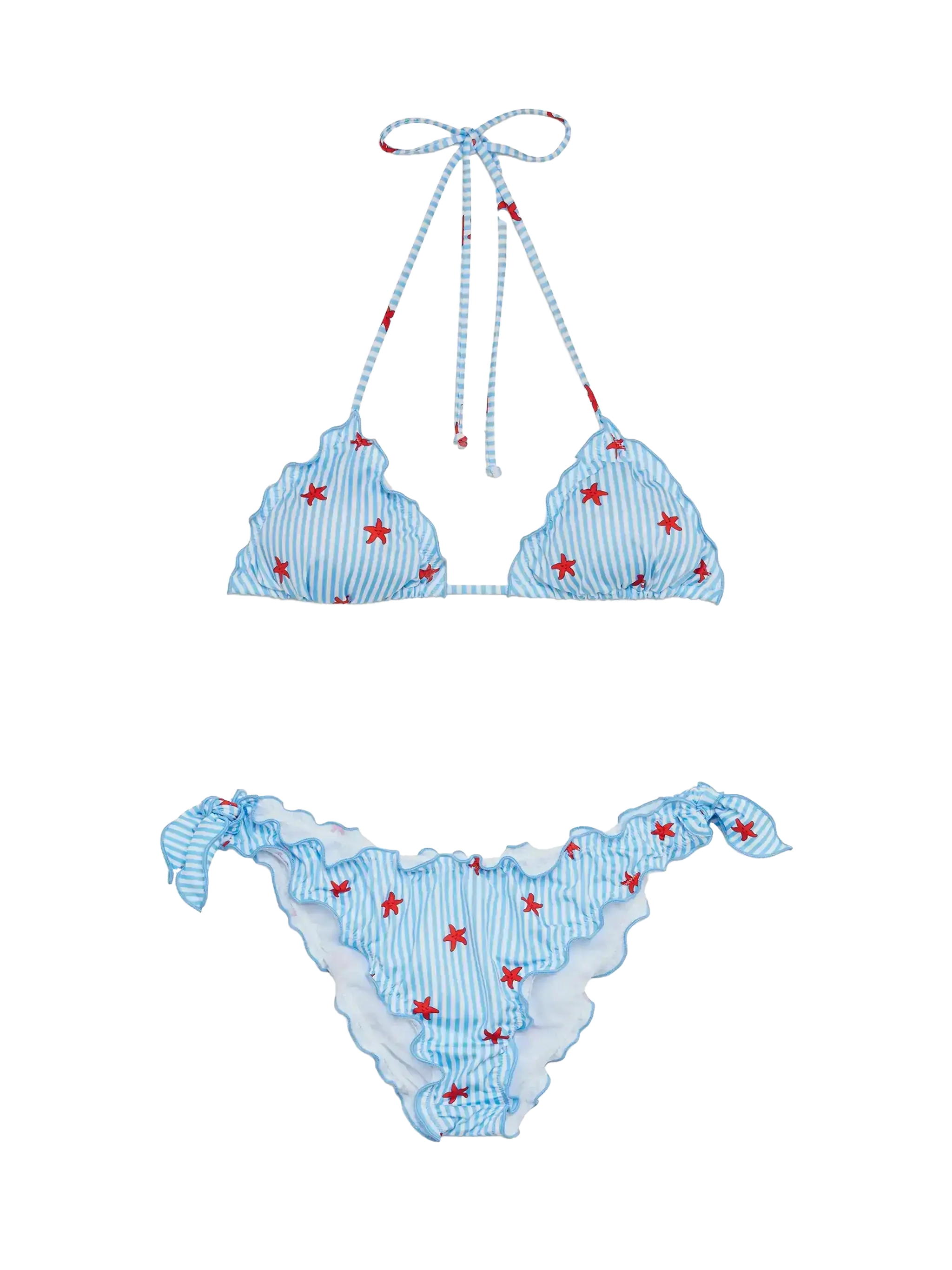 Sarius Triangle Classic Bikini With Starfish Print Blue
