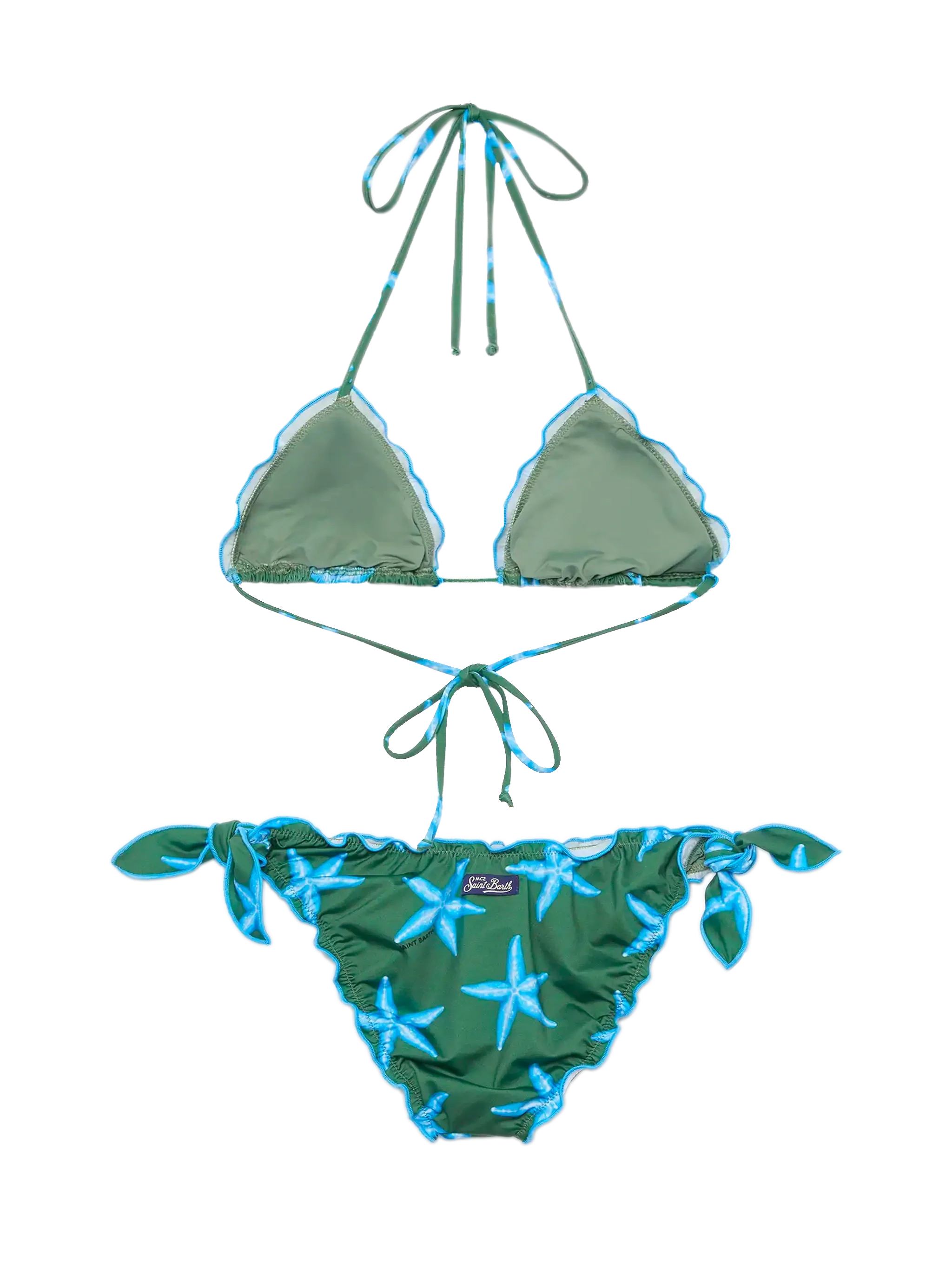 Sarius Triangle Classic Bikini With Starfish Print Green