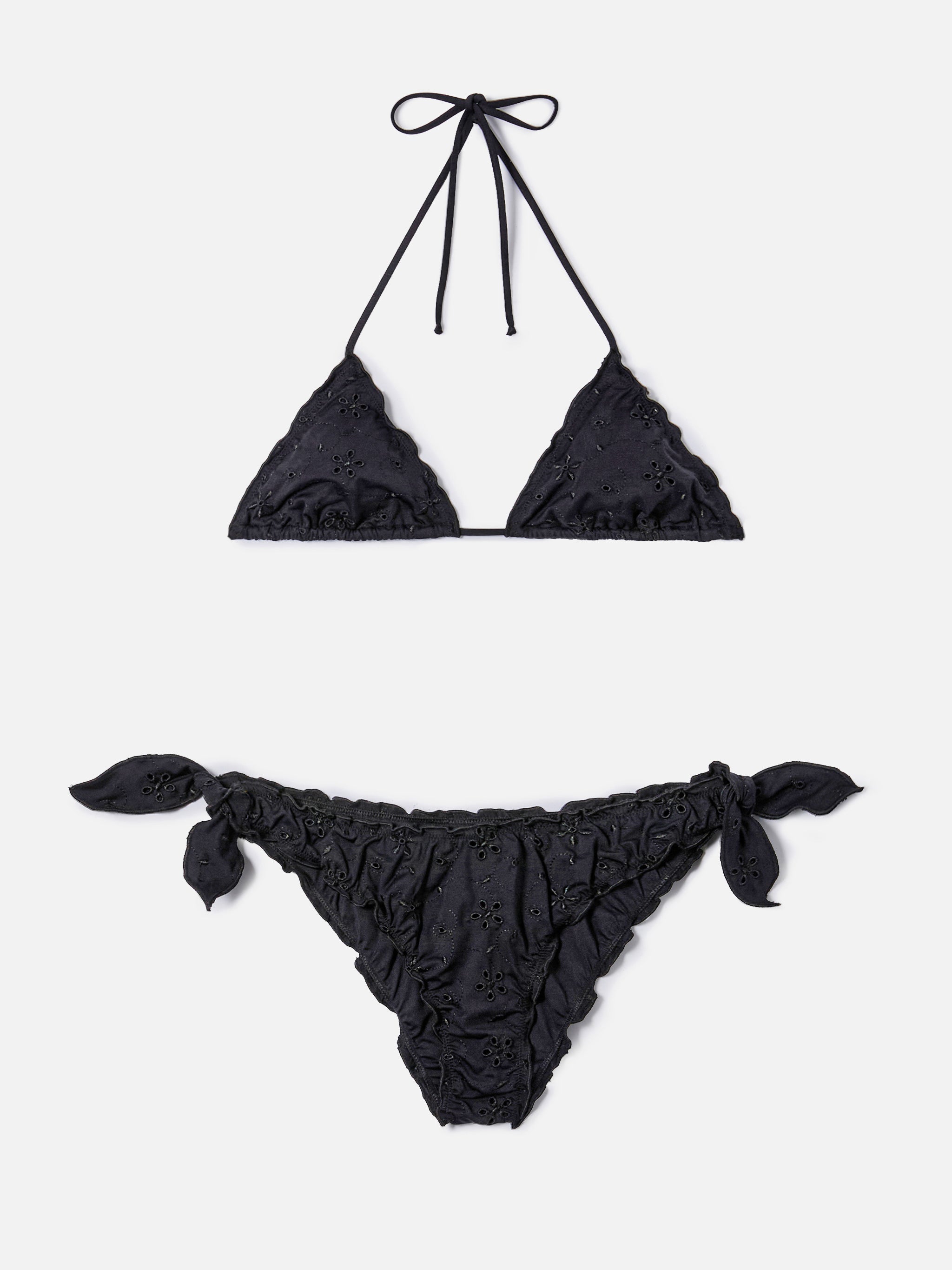 Bikini Sarius Triangle Solid Black Sangallo Fabric