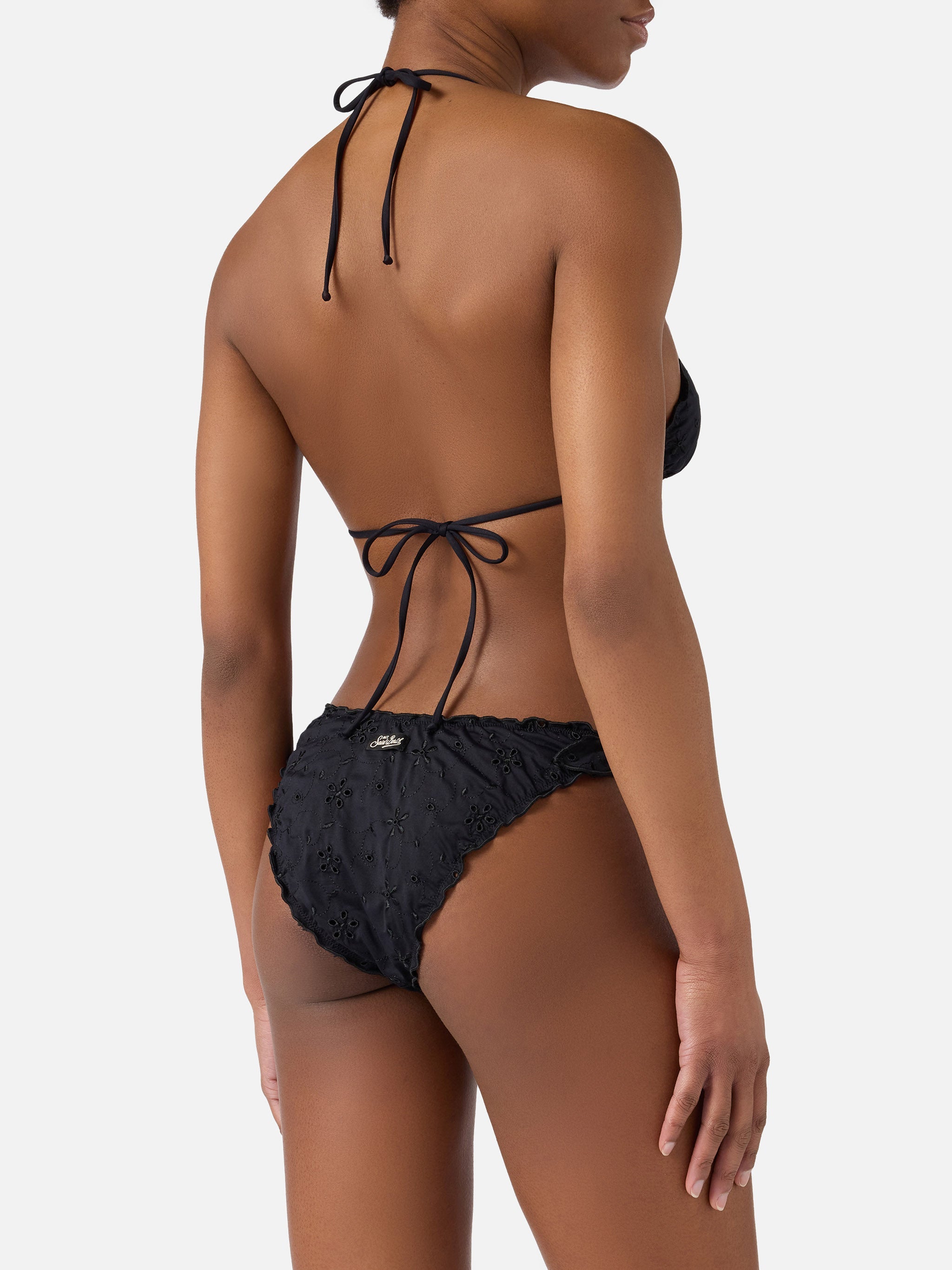 Bikini Sarius Triangle Solid Black Sangallo Fabric