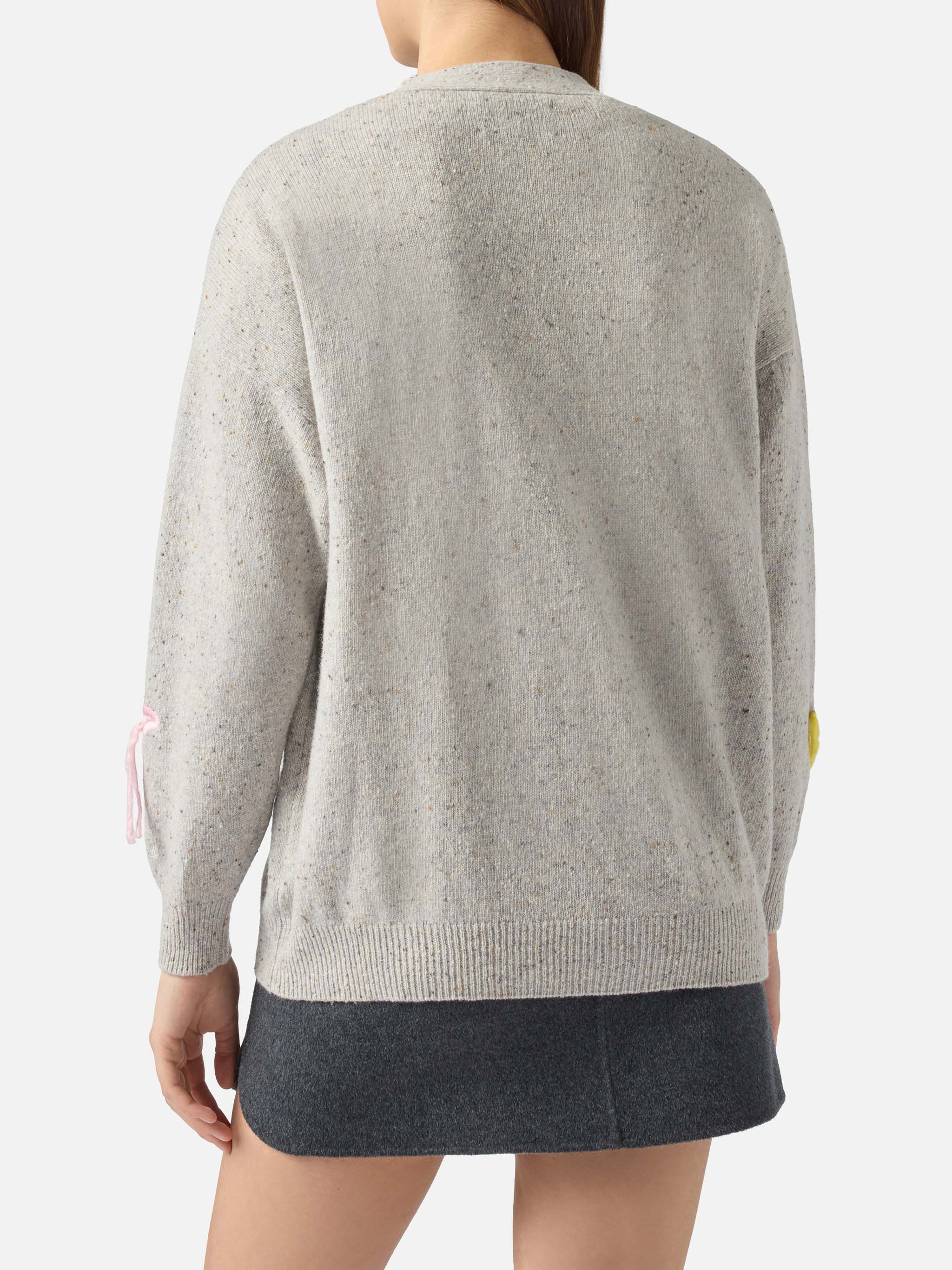 Sasi Donegal-Wool Blend Cardigan With Titti E Silvestro Jacquard | Warner Bros. Special Edition Grey