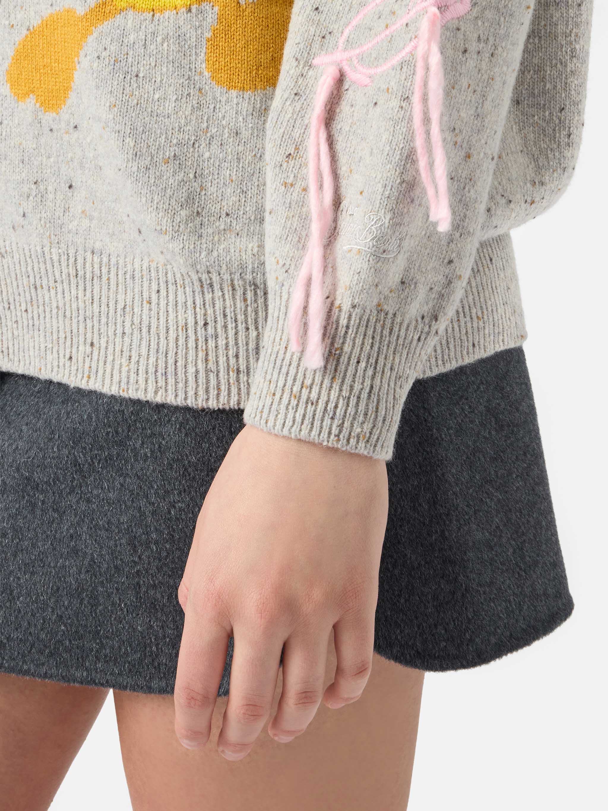 Sasi Donegal-Wool Blend Cardigan With Titti E Silvestro Jacquard | Warner Bros. Special Edition Grey