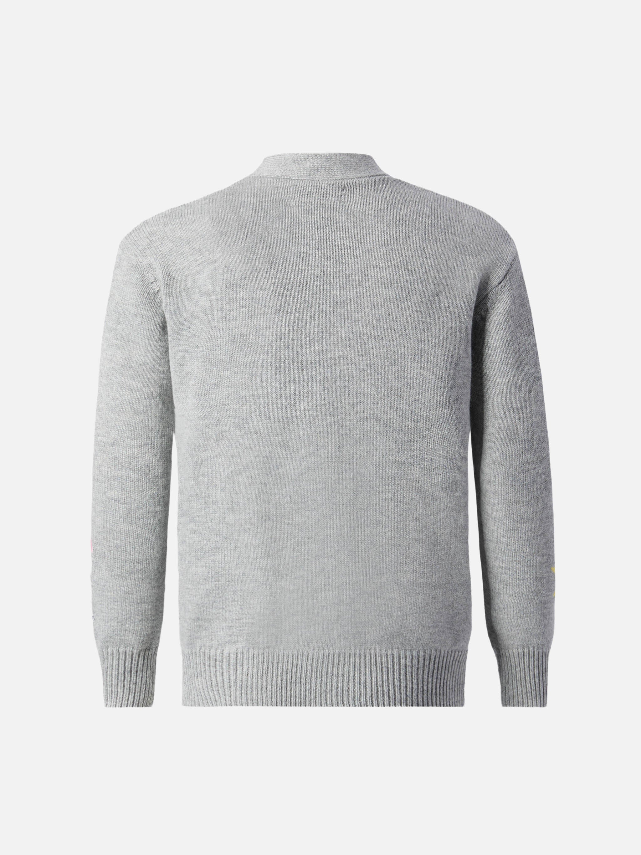 Sasi Jr Cashmere-Blend V-Neck Cardigan With Tweety And Sylvester Jacquard | Warner Bros Special Edition Grey