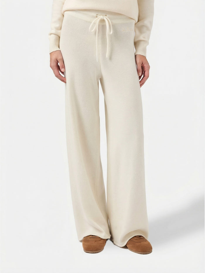 Woman Off-White Cashmere Blend Palazzo Pants