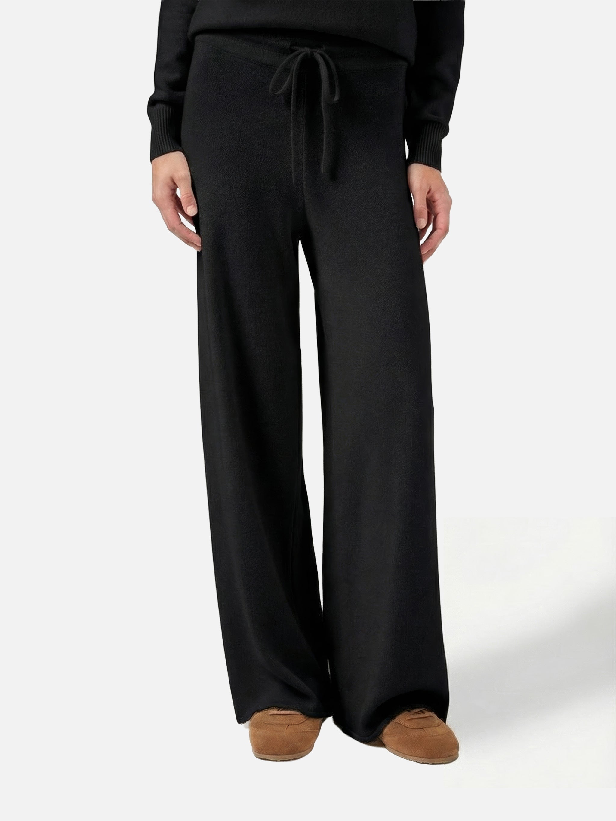 Savine Black Knitted Pants Cashmere Blend