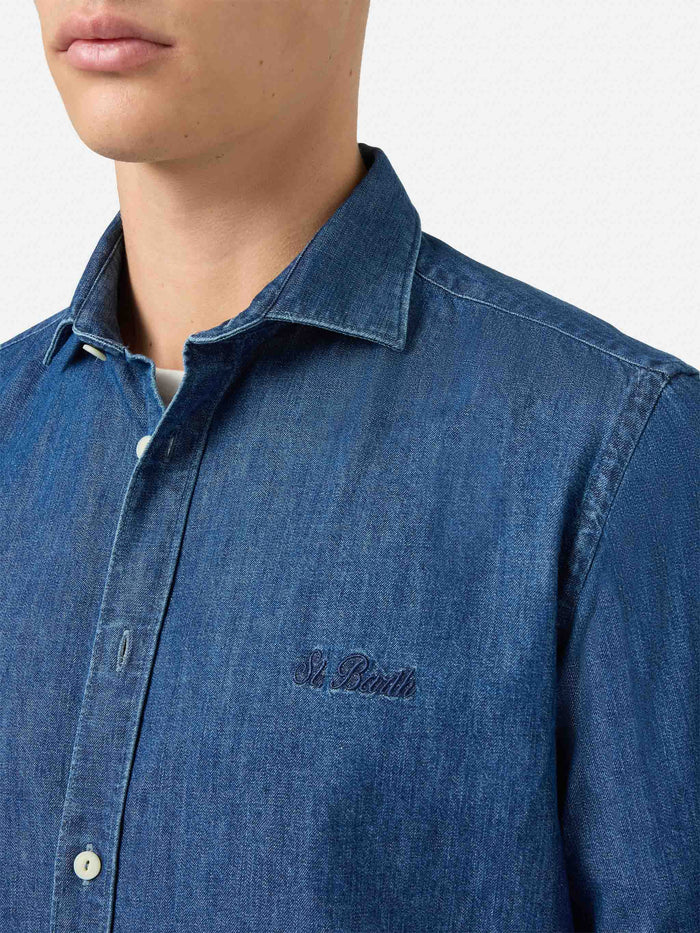 Seefeld Denim Shirt With Classic Collar Blue
