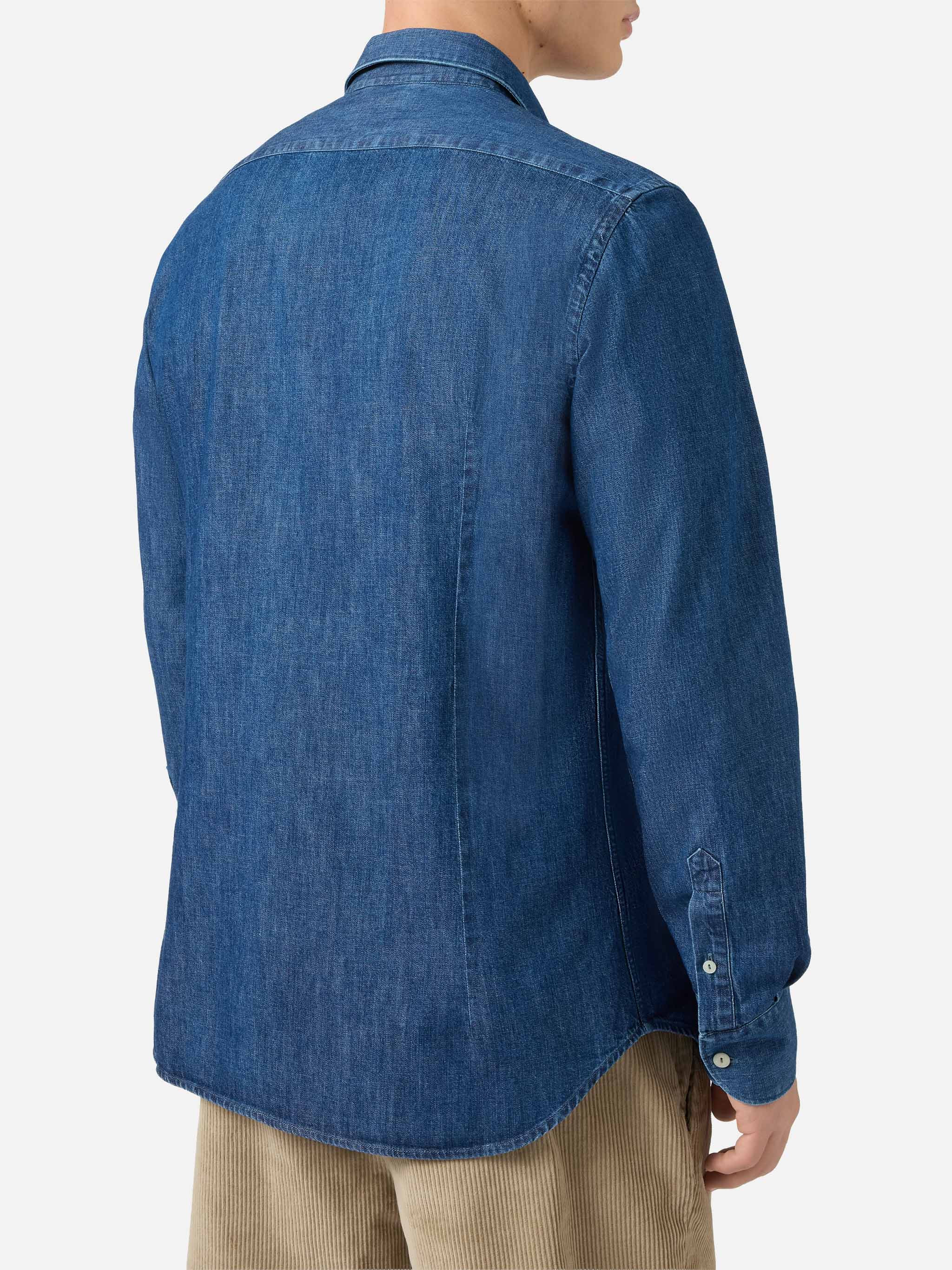 Seefeld Denim Shirt With Classic Collar Blue
