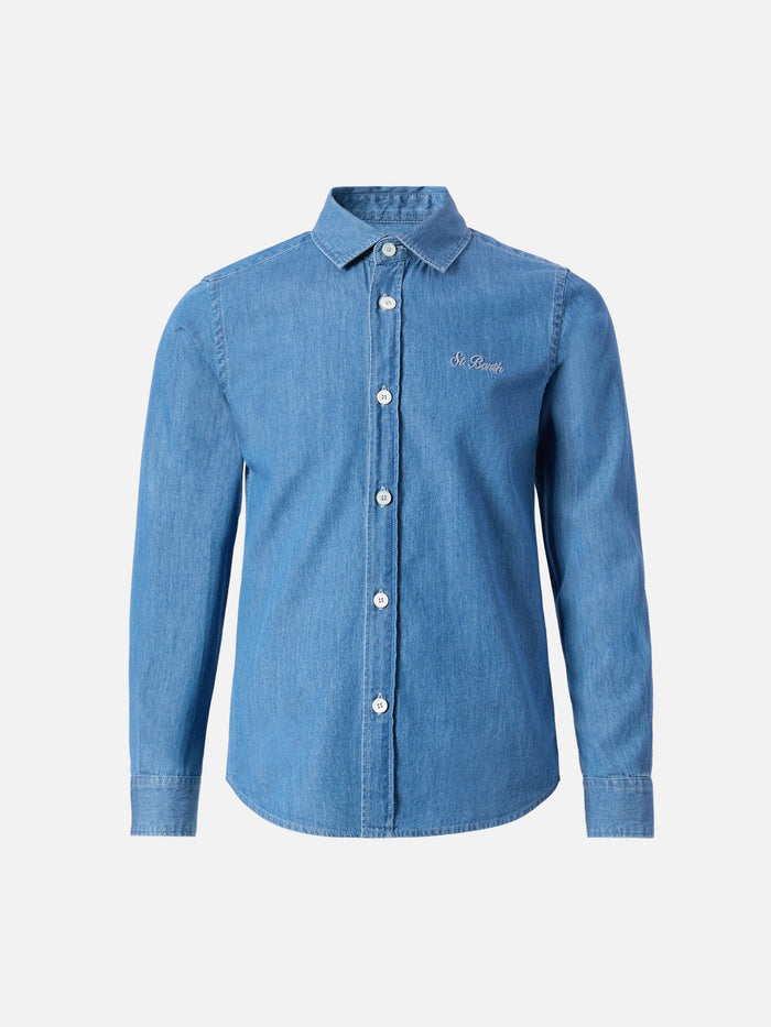 Seefeld Jr Chambray Shirt With Snoopy Print Blue