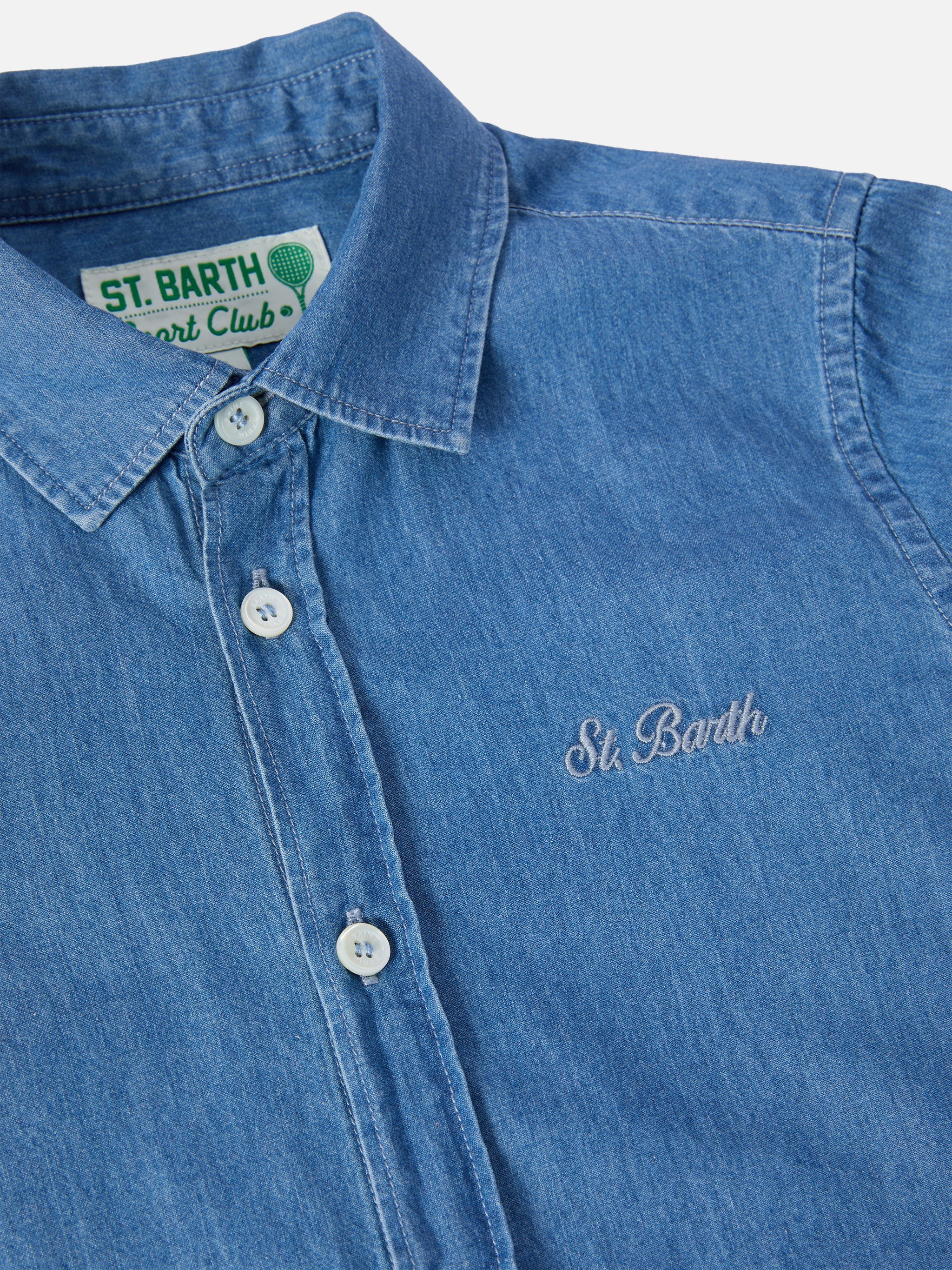 Seefeld Jr Chambray Shirt With Snoopy Print Blue