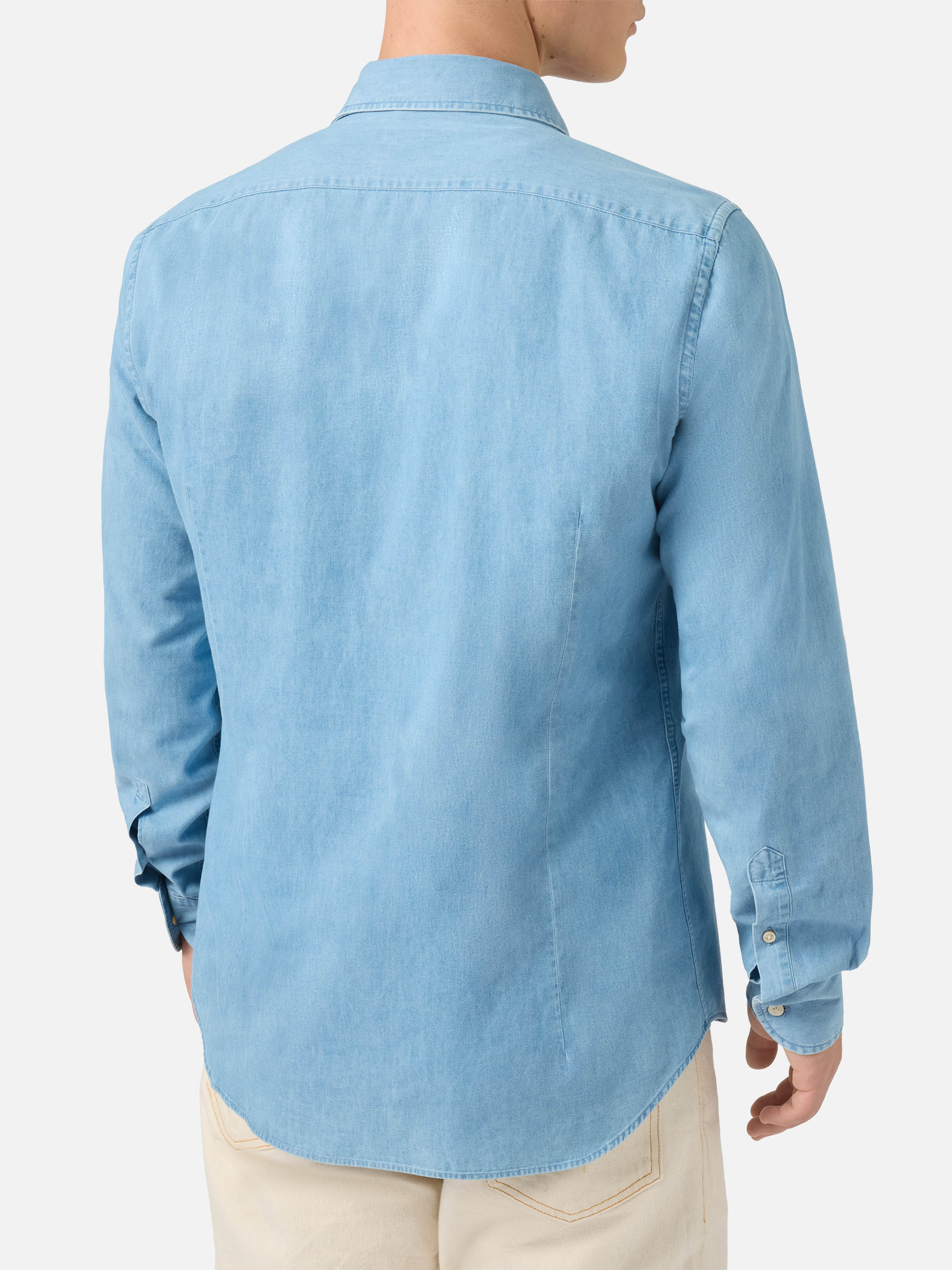 Seefeld Chambray Shirt With Classic Collar Blue
