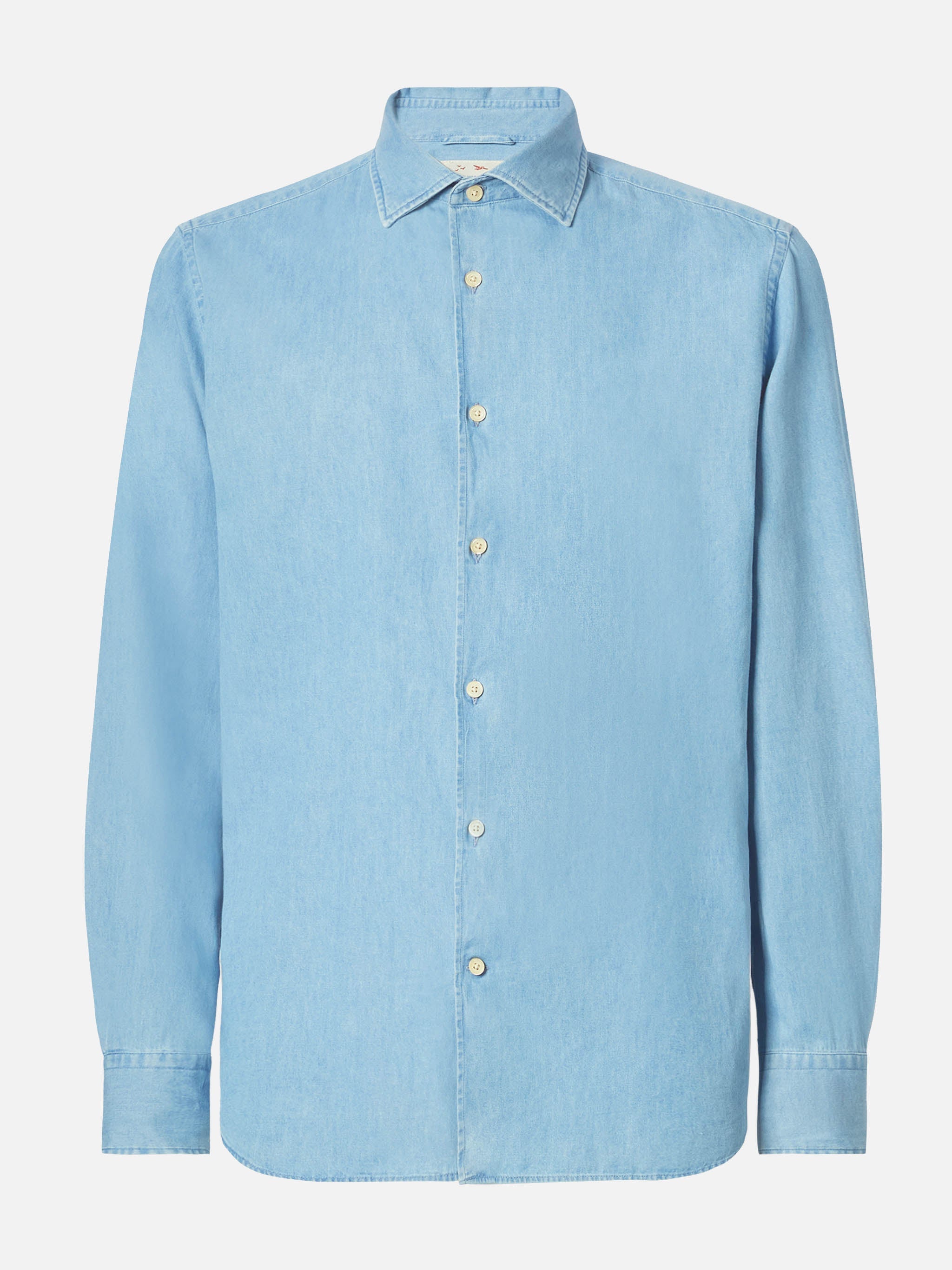 Seefeld Chambray Shirt With Classic Collar Blue
