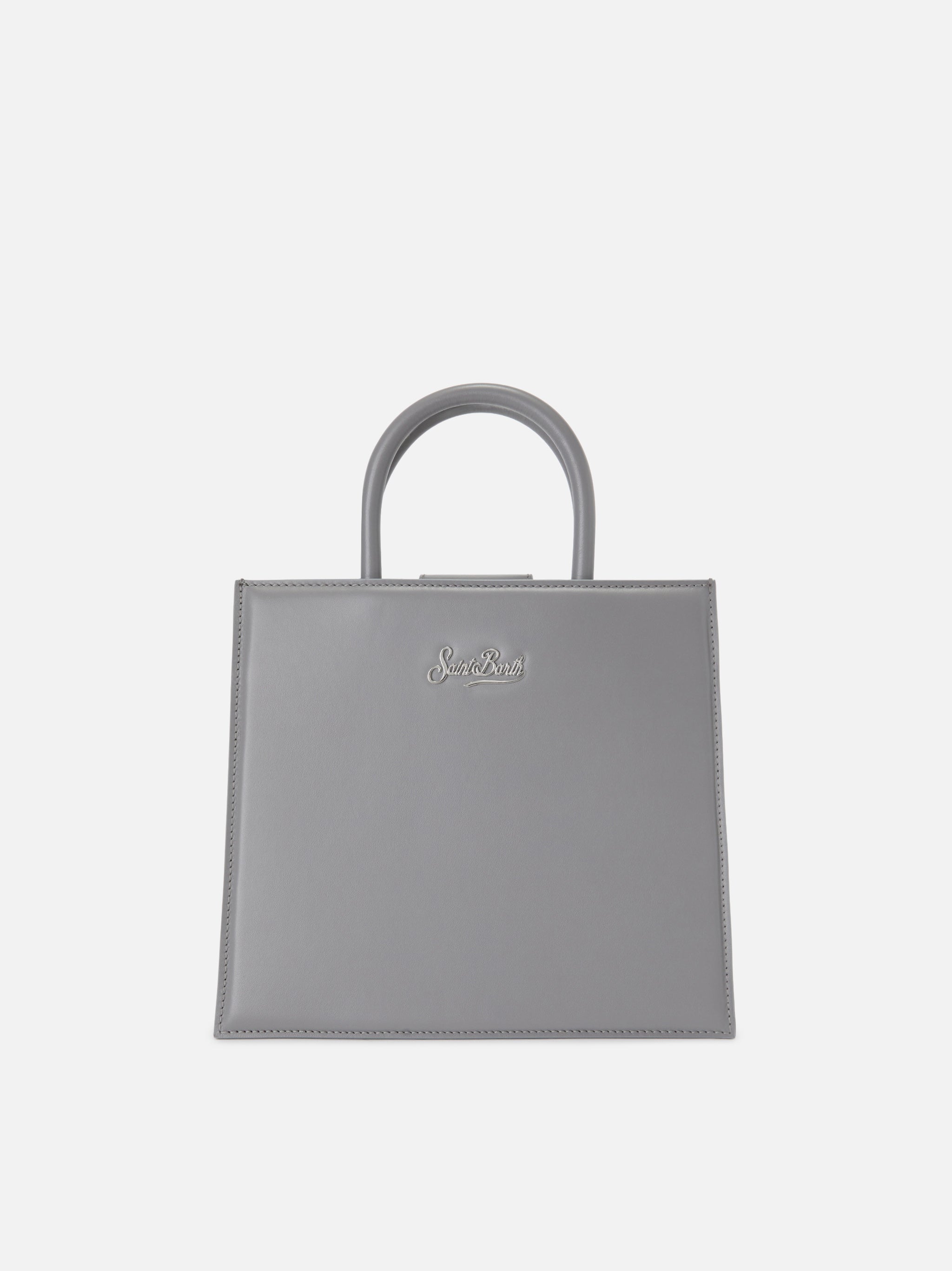 Shop Bag Midi Handbag Grey Leather