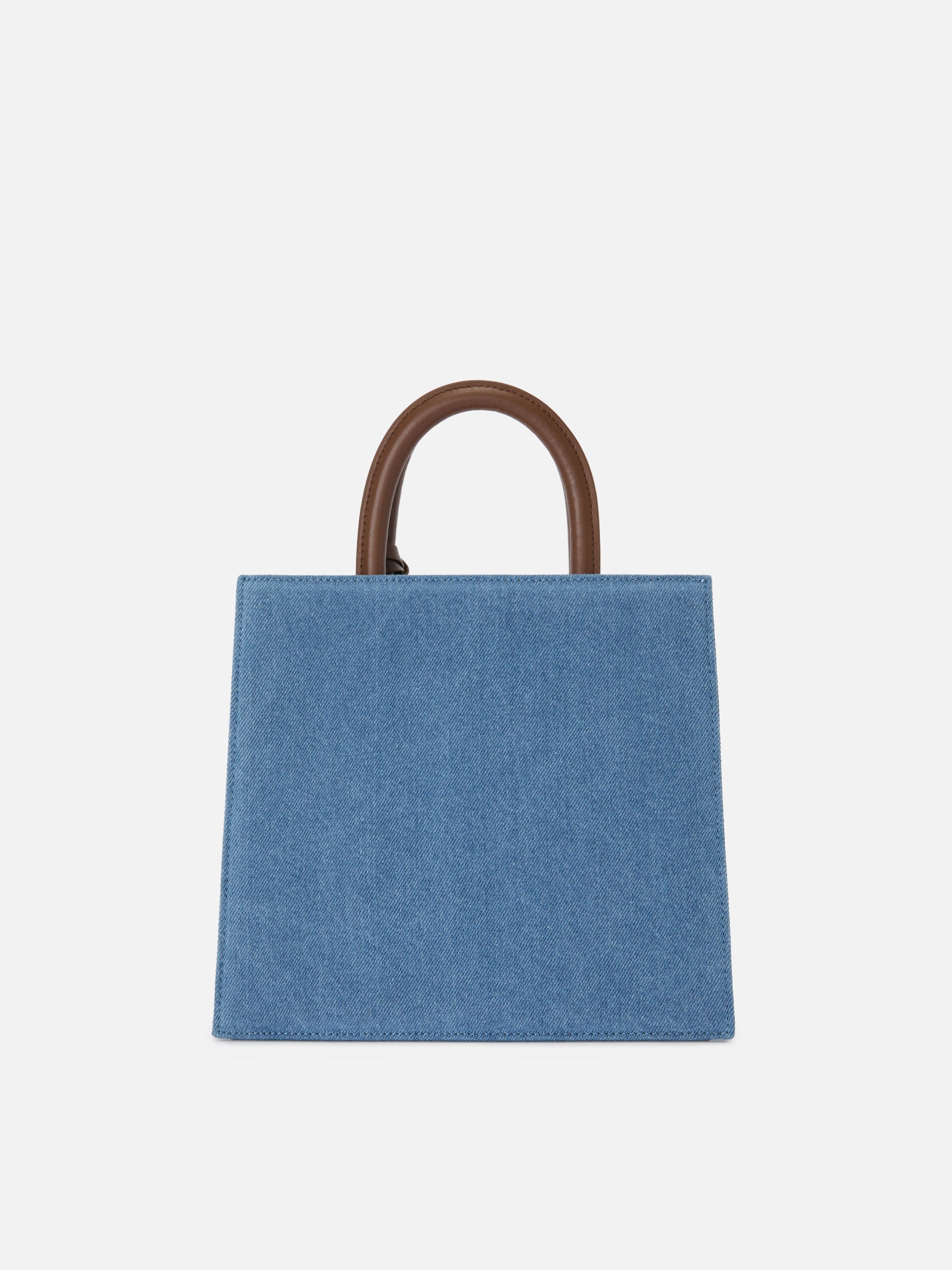 Structured Shop Midi Bag Denim With Leather Details Blue