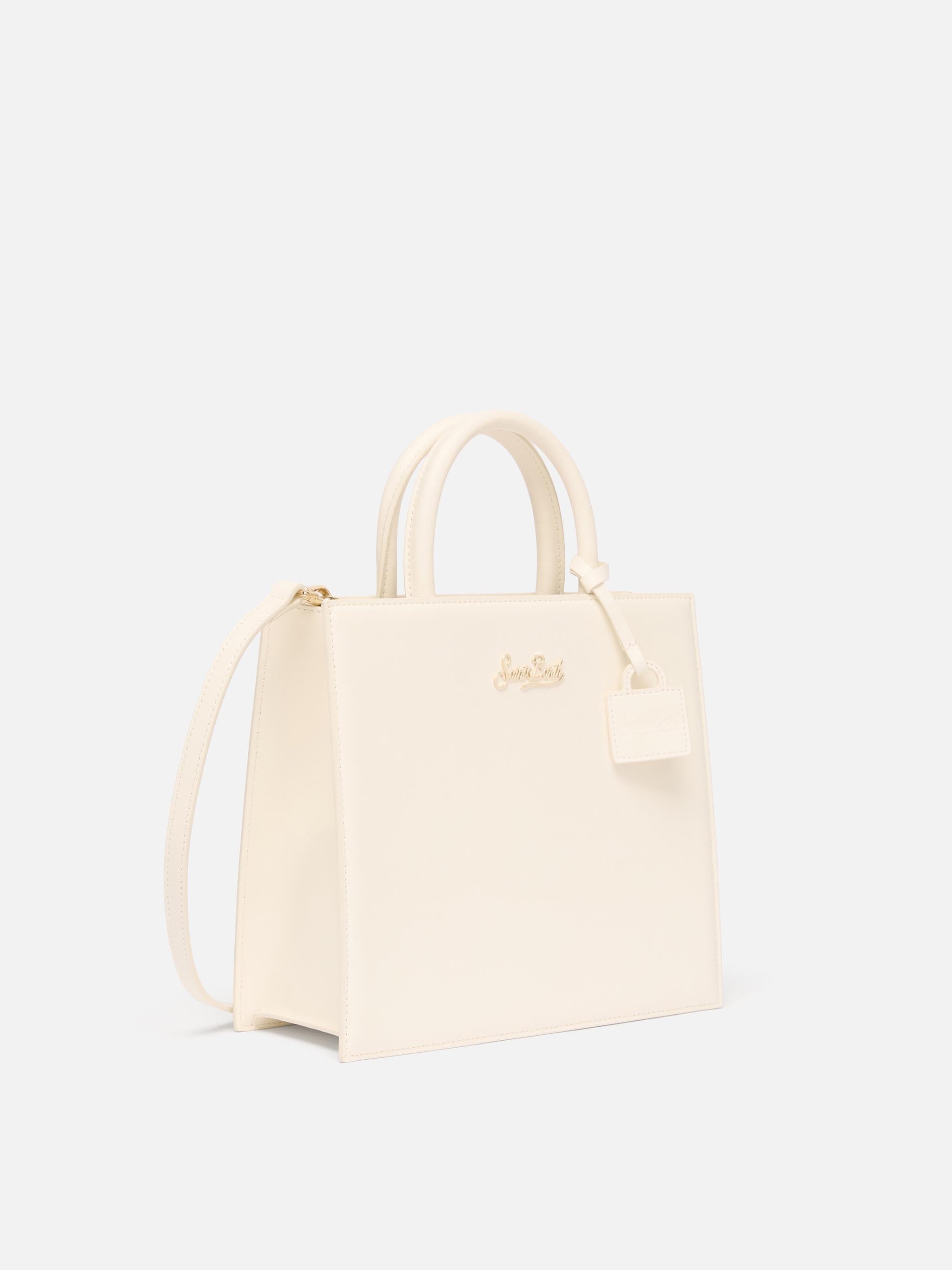 Shop Bag Midi Off-White Leather