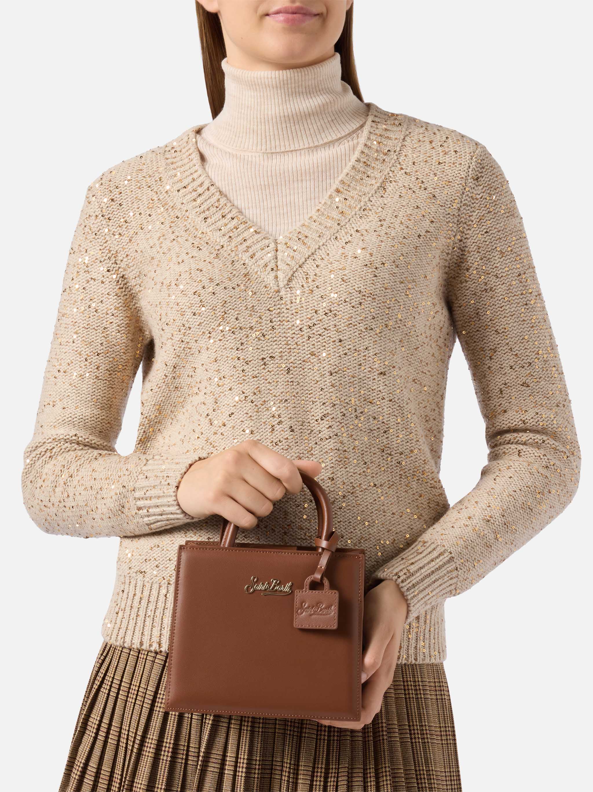 Shop Bag Mini Handbag Brown Leather