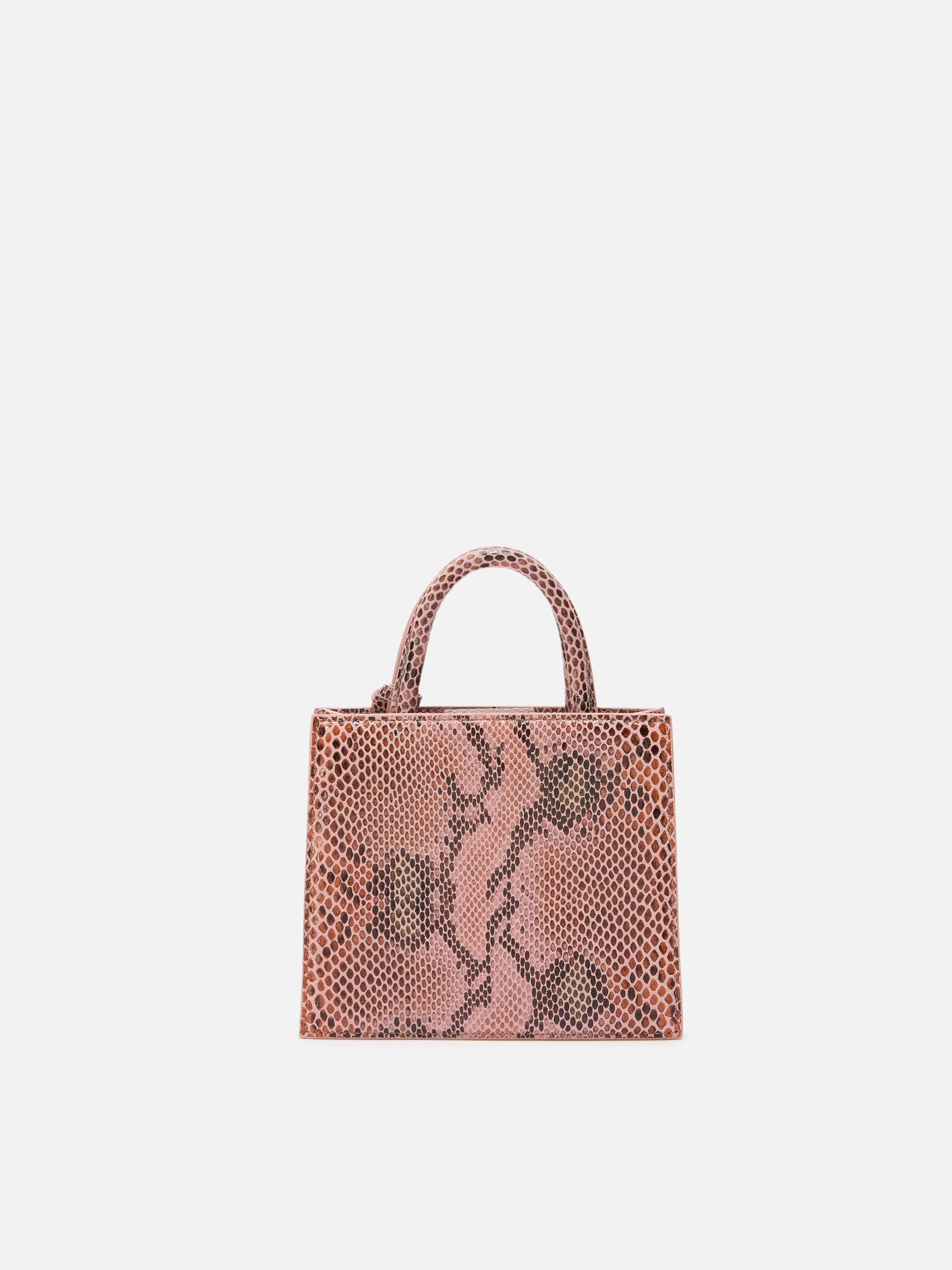 Shop Bag Mini Pink Python-Print Leather