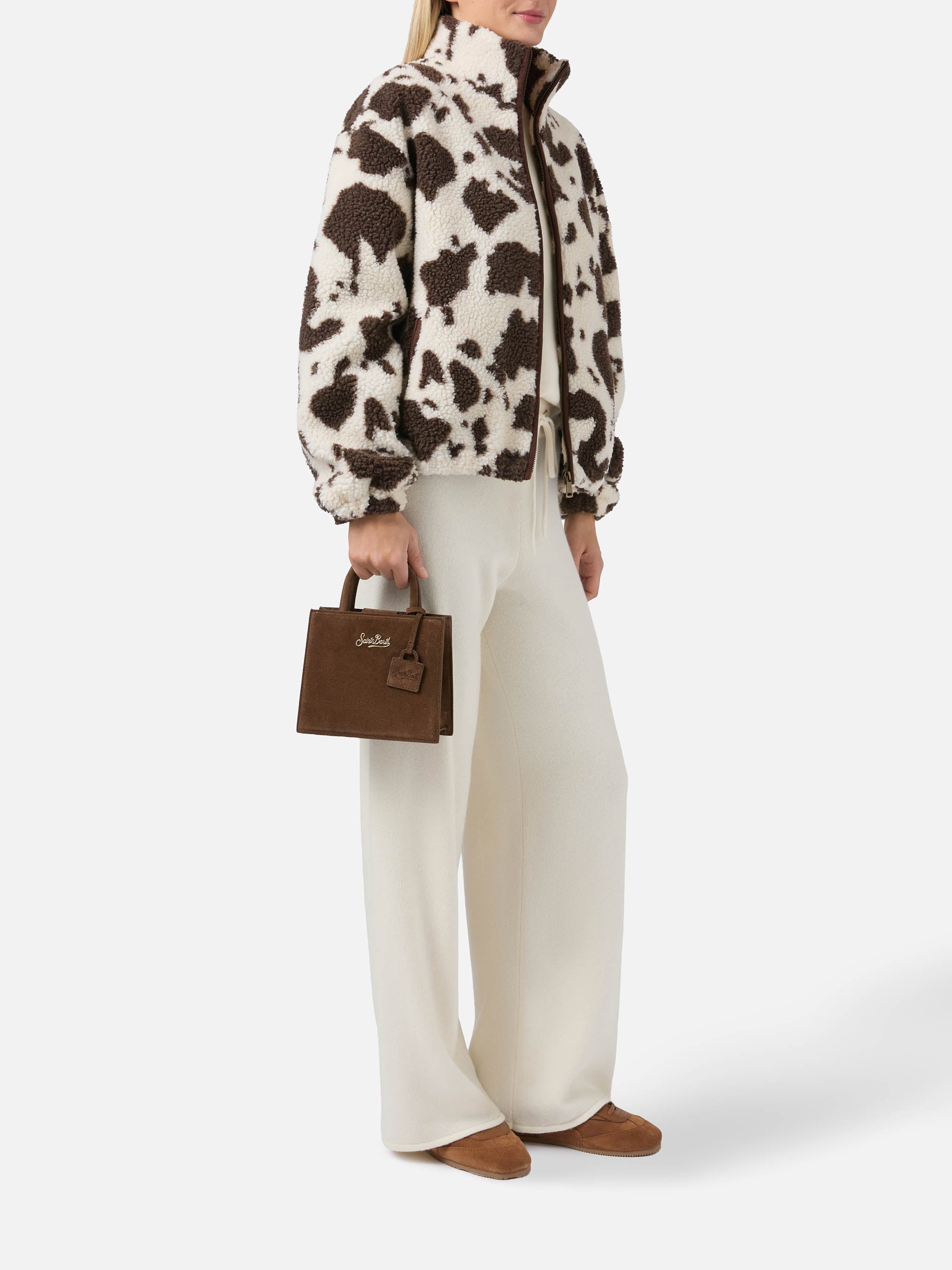 Shop Bag Mini Handbag Brown Suede Leather