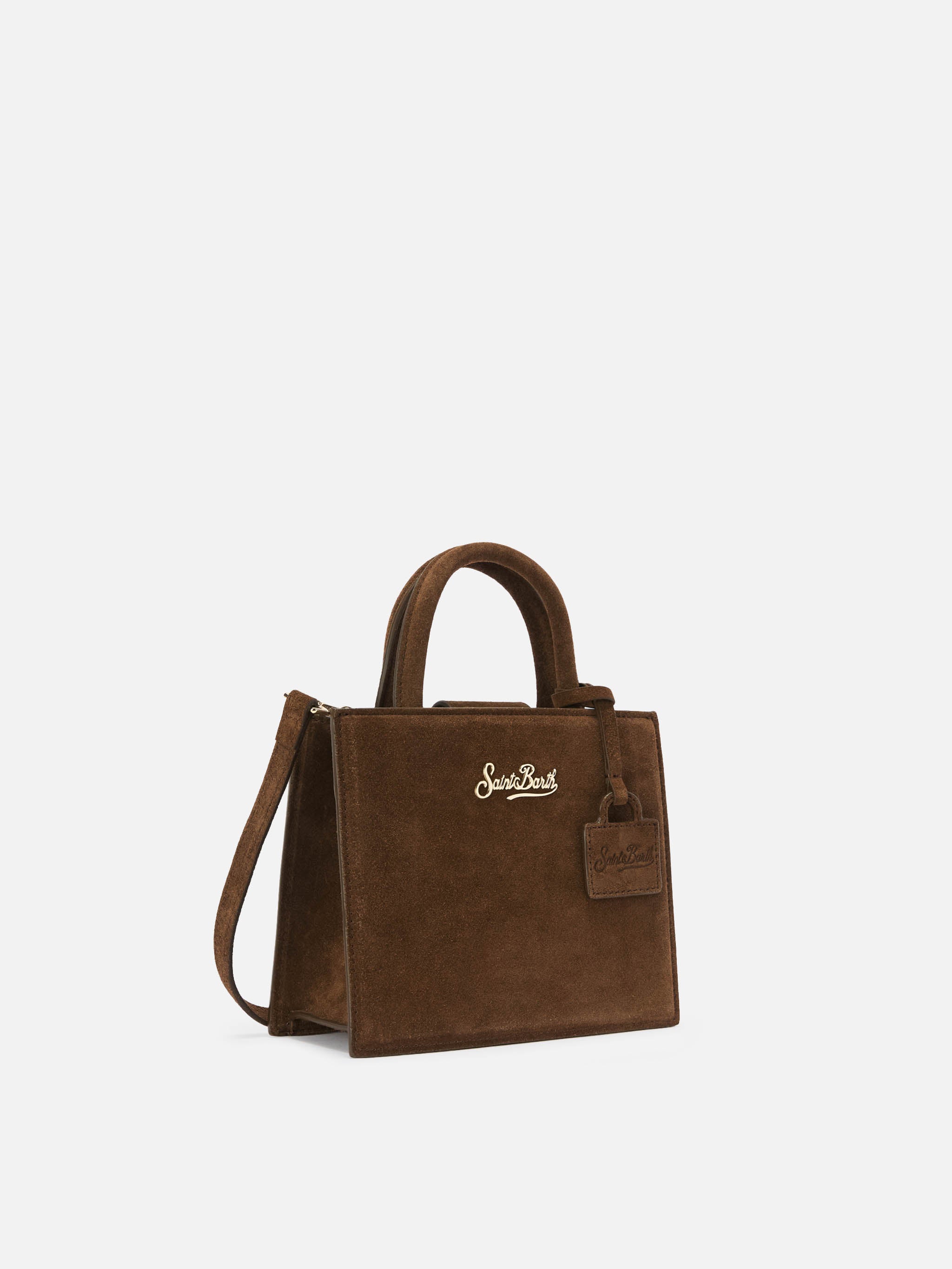 Shop Bag Mini Handbag Brown Suede Leather