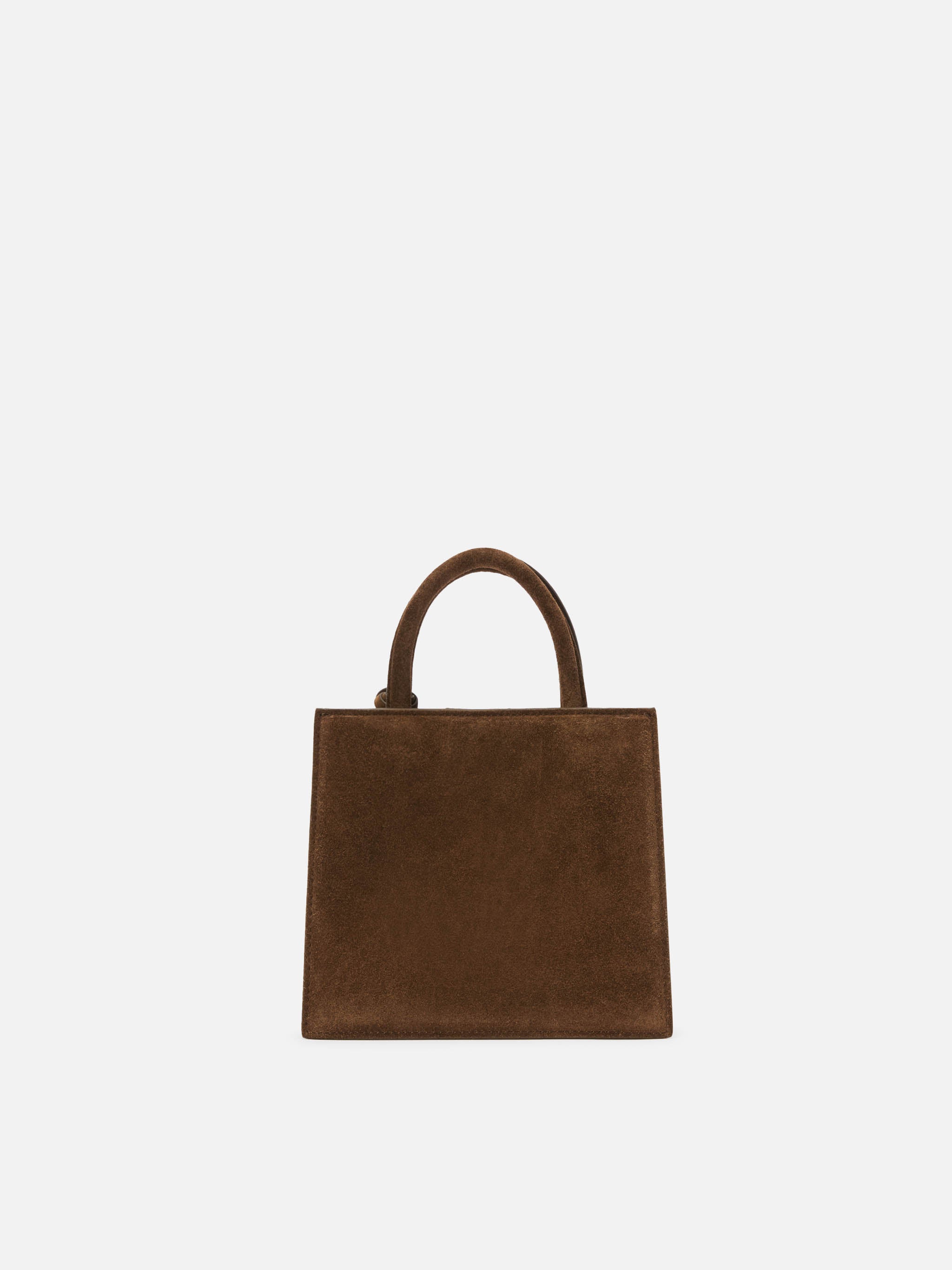 Shop Bag Mini Handbag Brown Suede Leather