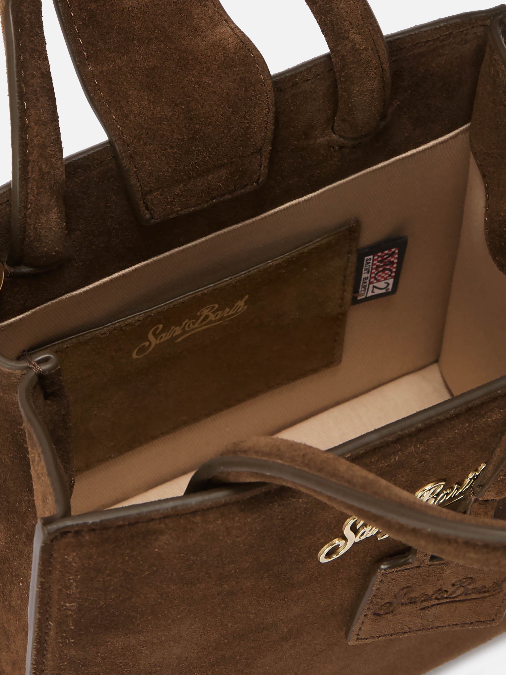 Shop Bag Mini Handbag Brown Suede Leather