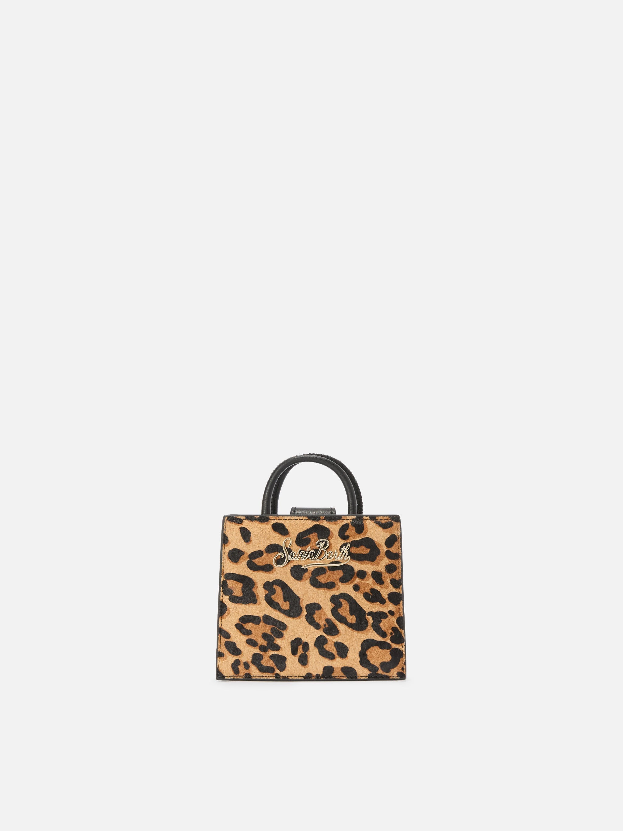 Shop Bag Micro Handbag Leopard-Print Pony Skin Leather Brown