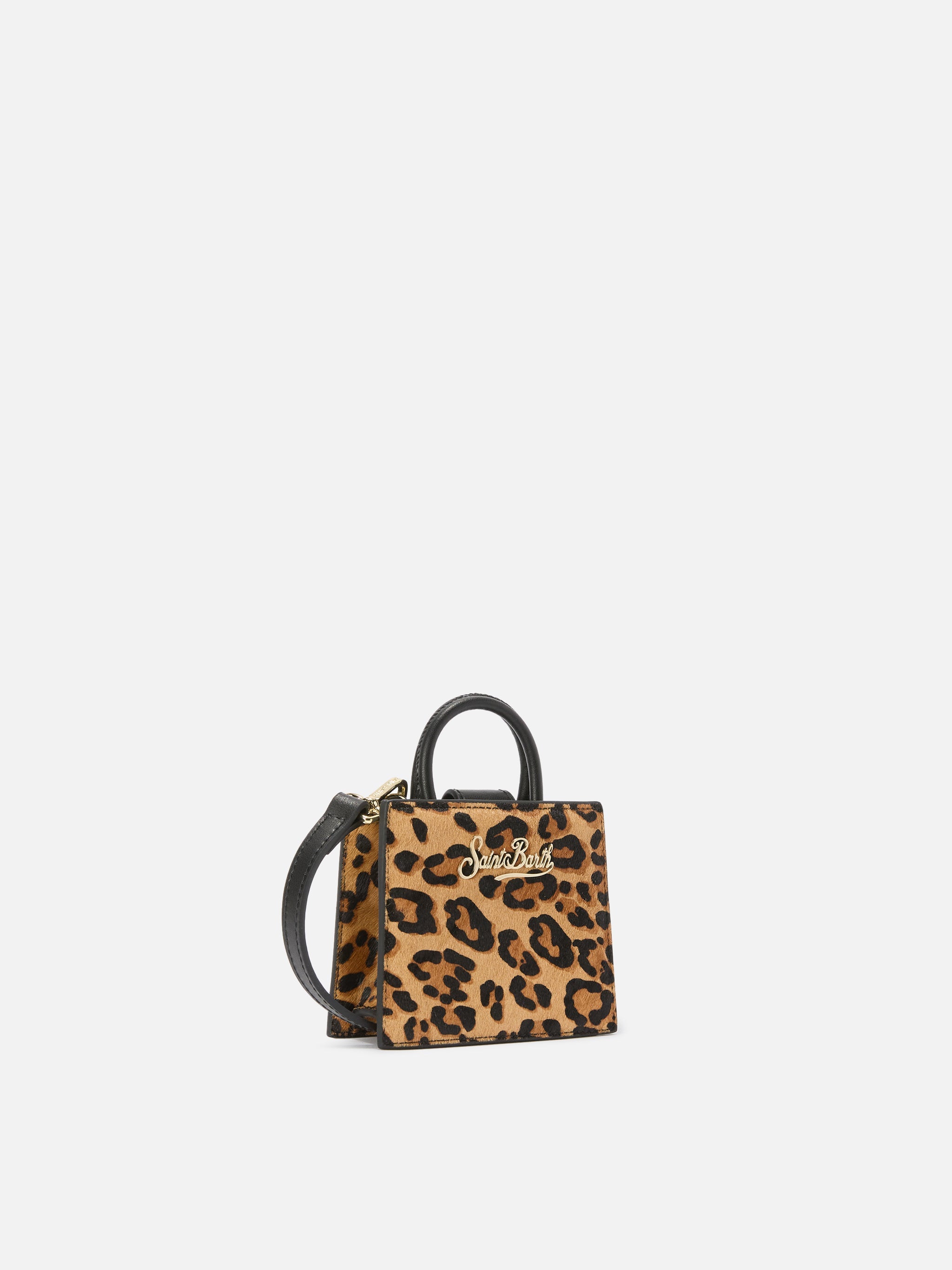 Shop Bag Micro Handbag Leopard-Print Pony Skin Leather Brown