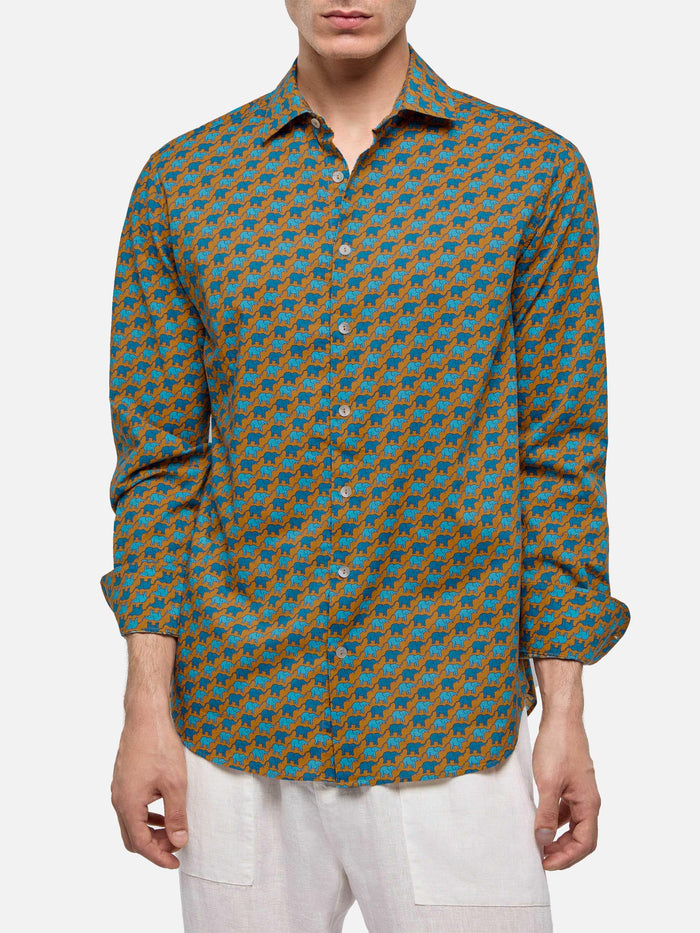 Muslin Cotton Shirt Sikelia With Elephant Print
