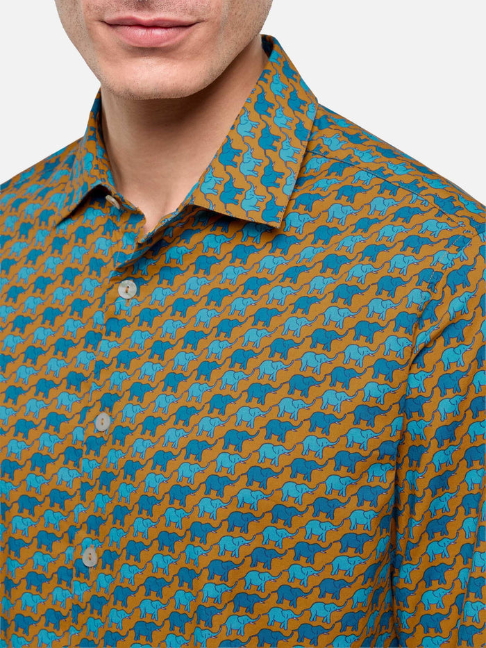Muslin Cotton Shirt Sikelia With Elephant Print