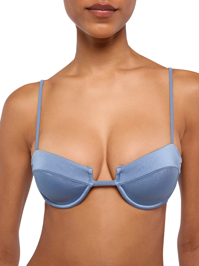 Salina Shimmer Avio Blue Underwired Bralette Sky Top