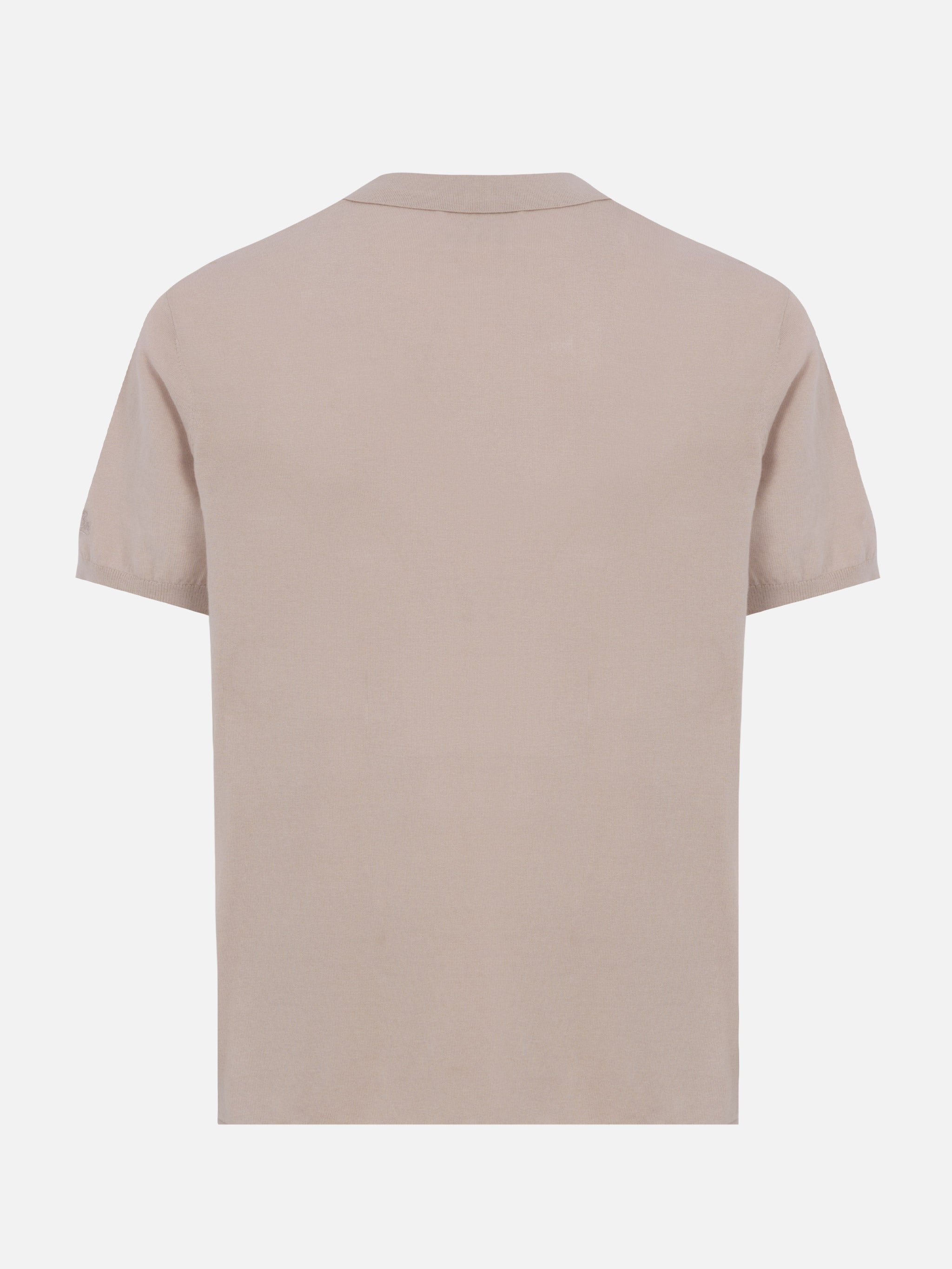Sloan Stone Grey Buttonless Knitted Polo Shirt Knitwear