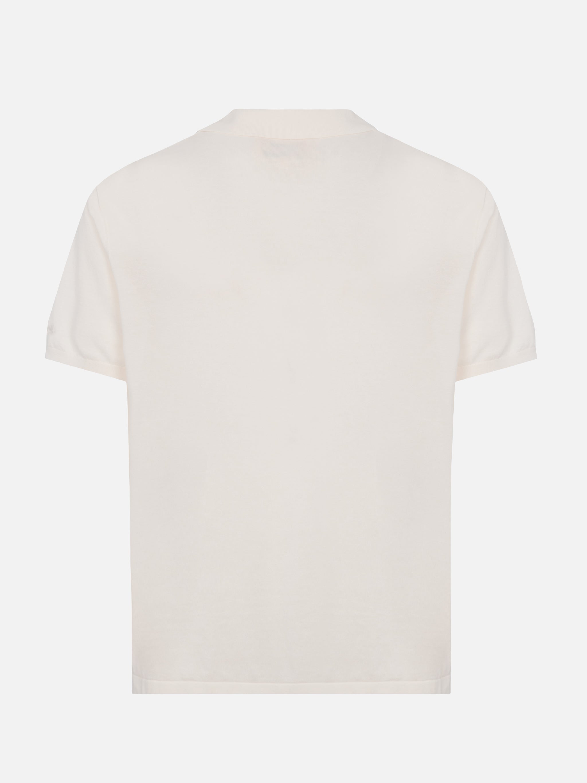 Sloan White Buttonless Knitted Polo Shirt Knitwear