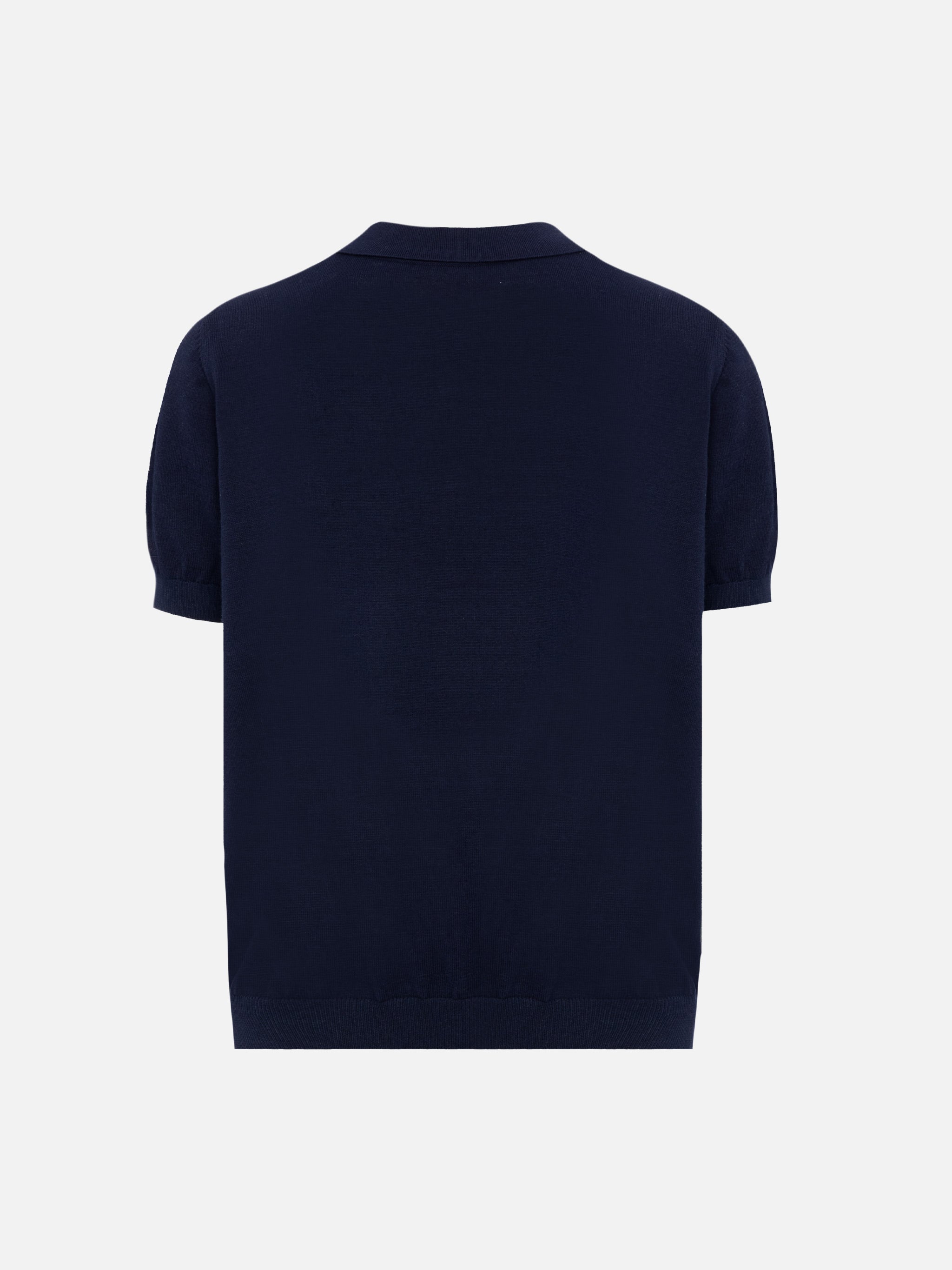 Sloan Jr Navy Blue Knitted Polo Shirt Knitwear