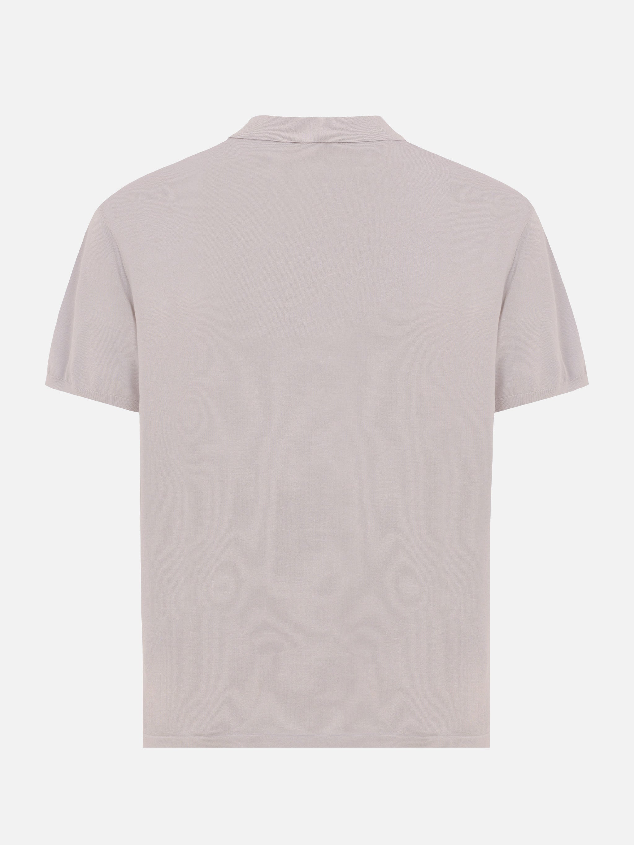 Sloan Beige Silk Cotton Knitted Polo Shirt Brown Knitwear