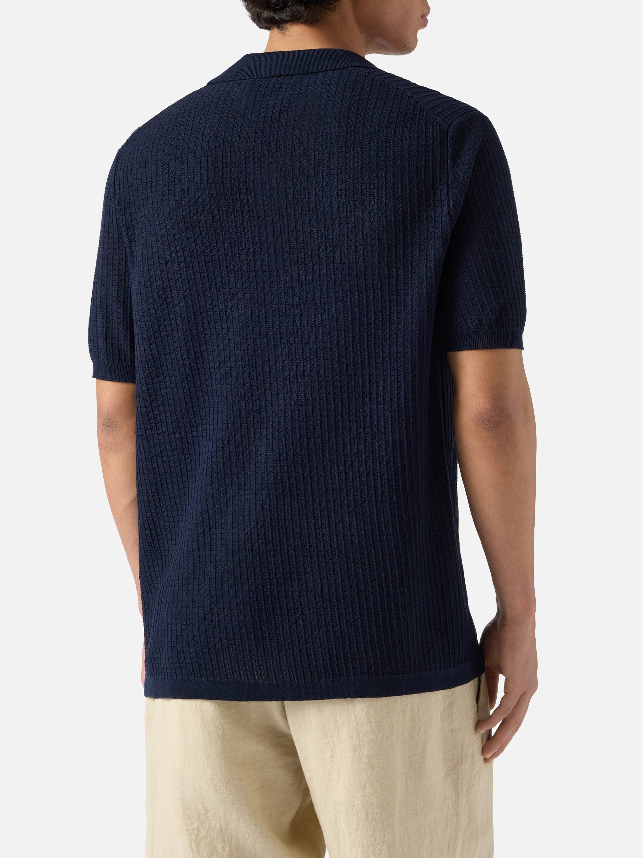 Sloan Net Blue Polo Premium High-Twist Cotton Knitwear