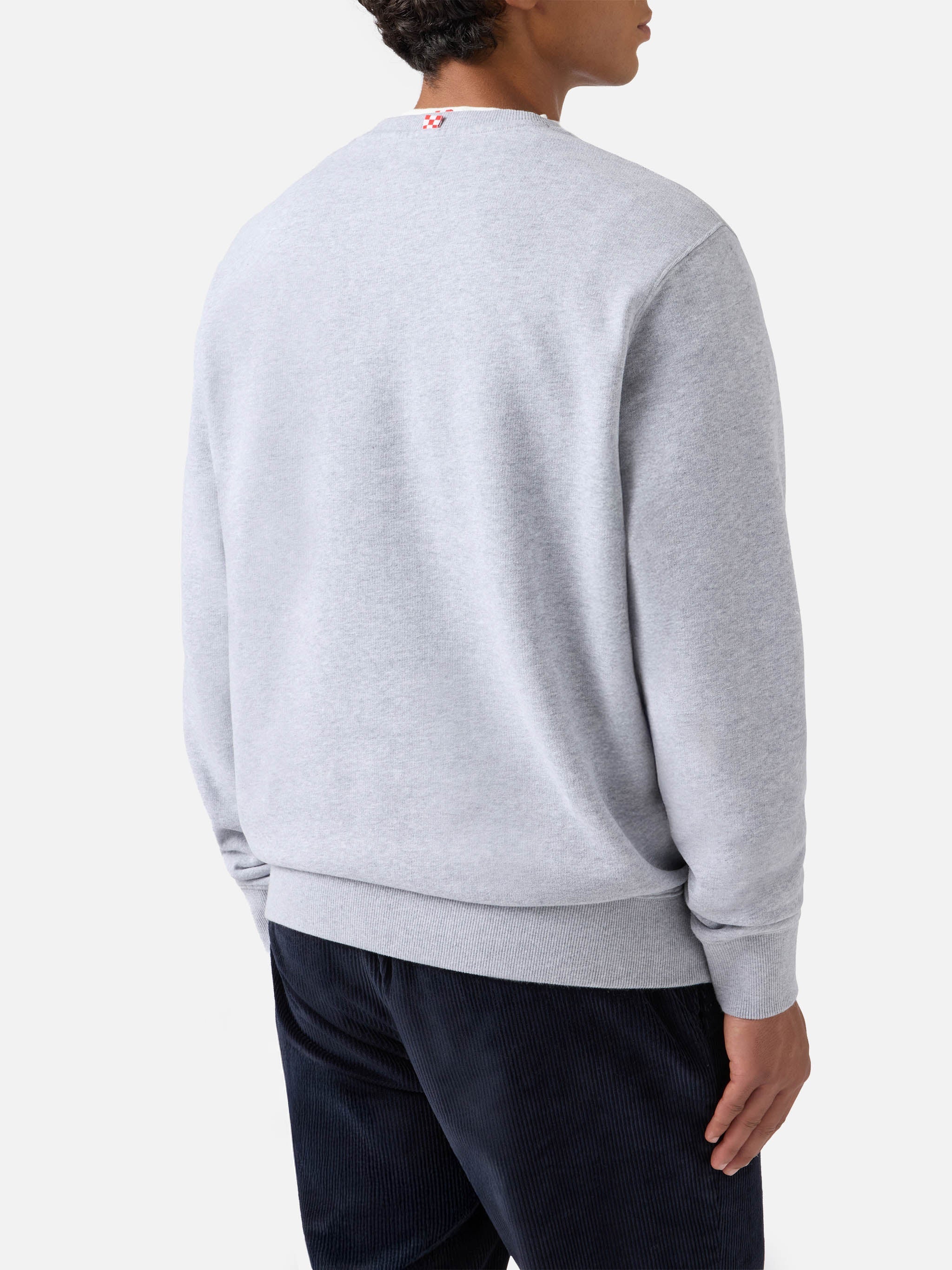 Soho Cotton Sweatshirt Grey Melange With Flock St. Barth Sport Club Print